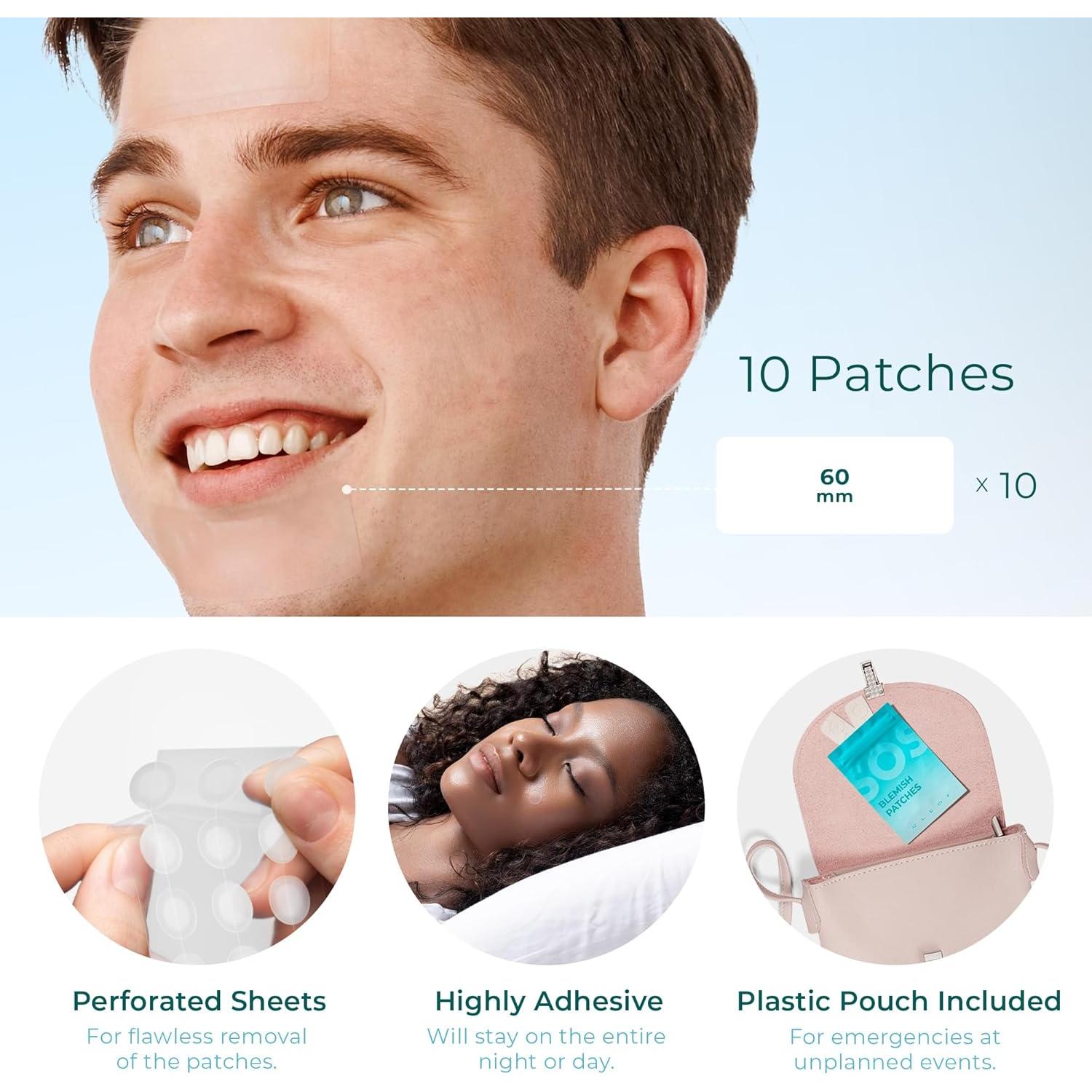 Parche Hidrocoloide para Acné Vegano 10 Unidades XL