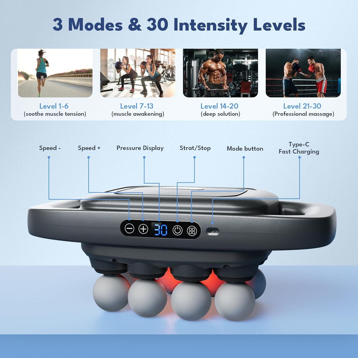 Pistola de Masaje VTT S6-8D 8 Cabezas Tejido Profundo