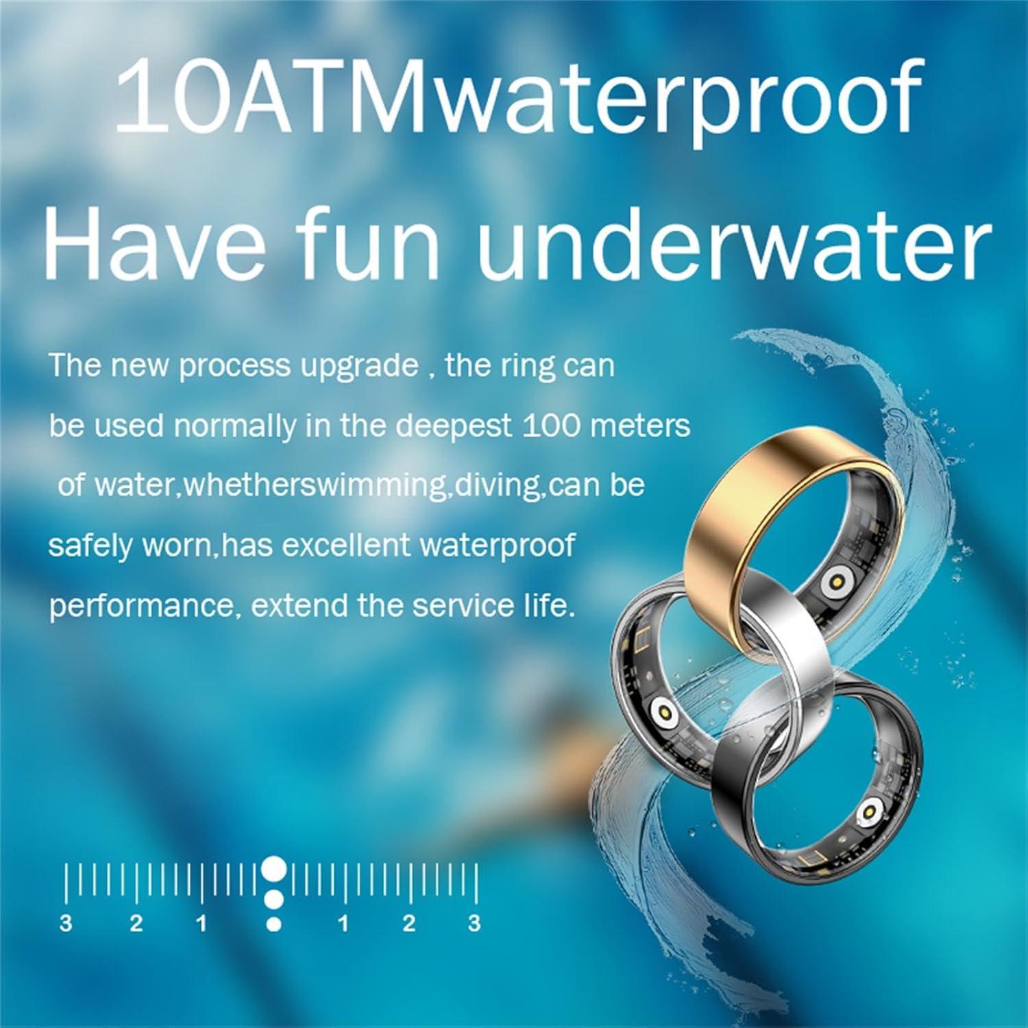 Anillo Inteligente Genérico Negro Talla 10 - Monitoreo Salud IP68