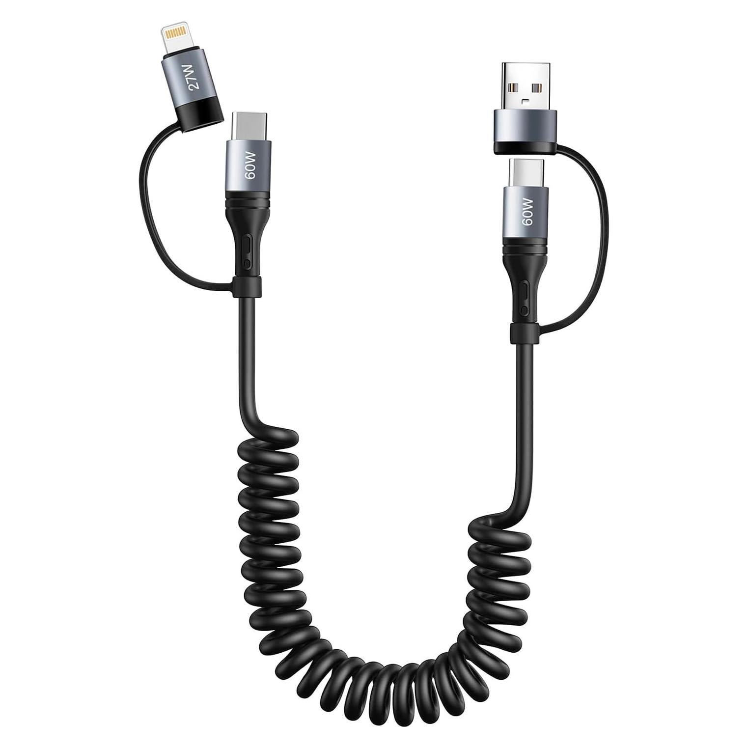 Cable de Carga Miger 4 en 1 1.2m Retráctil para iPhone