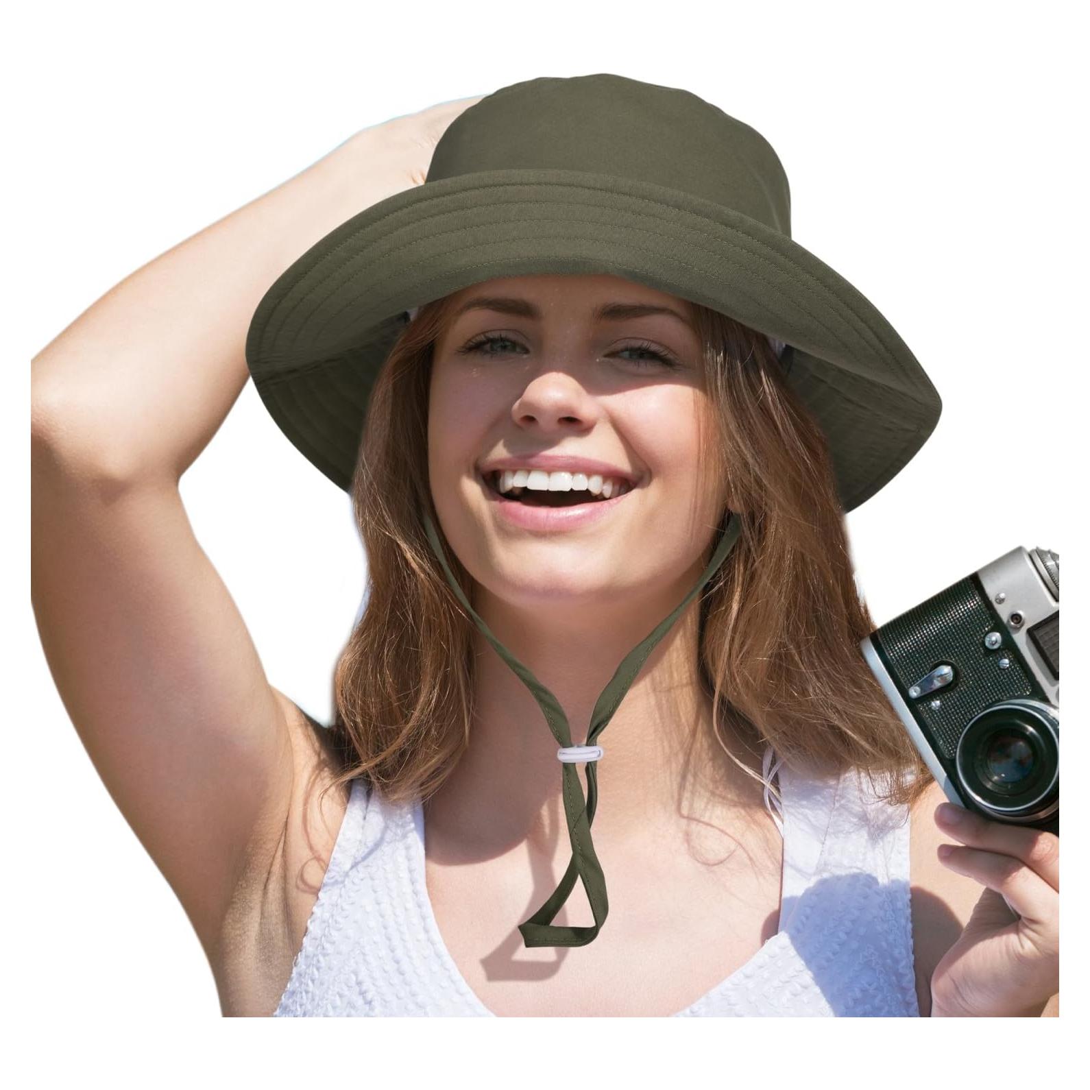 Sombrero de sol ancho DANMY para mujeres con protección UV