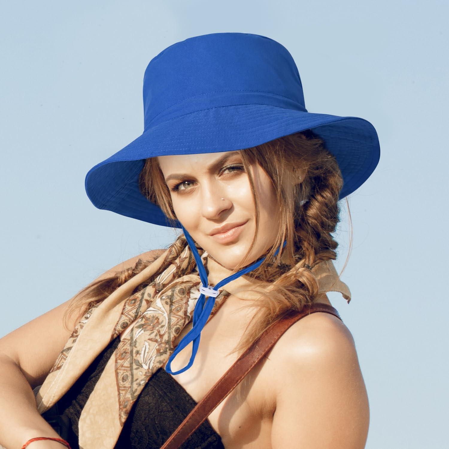 Sombrero de sol ancho DANMY para mujeres con protección UV