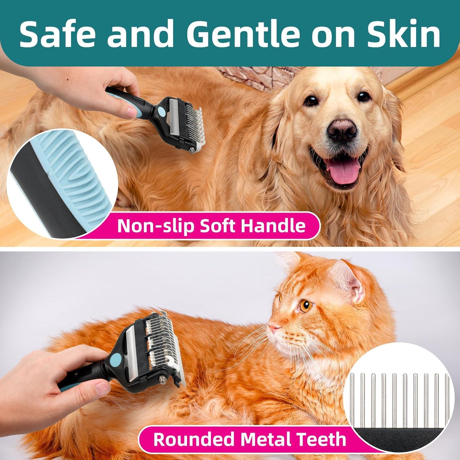 Herramienta de Aseo 3 en 1 PINKIELINK para Mascotas - Rasqueta, Peine y Cepillo