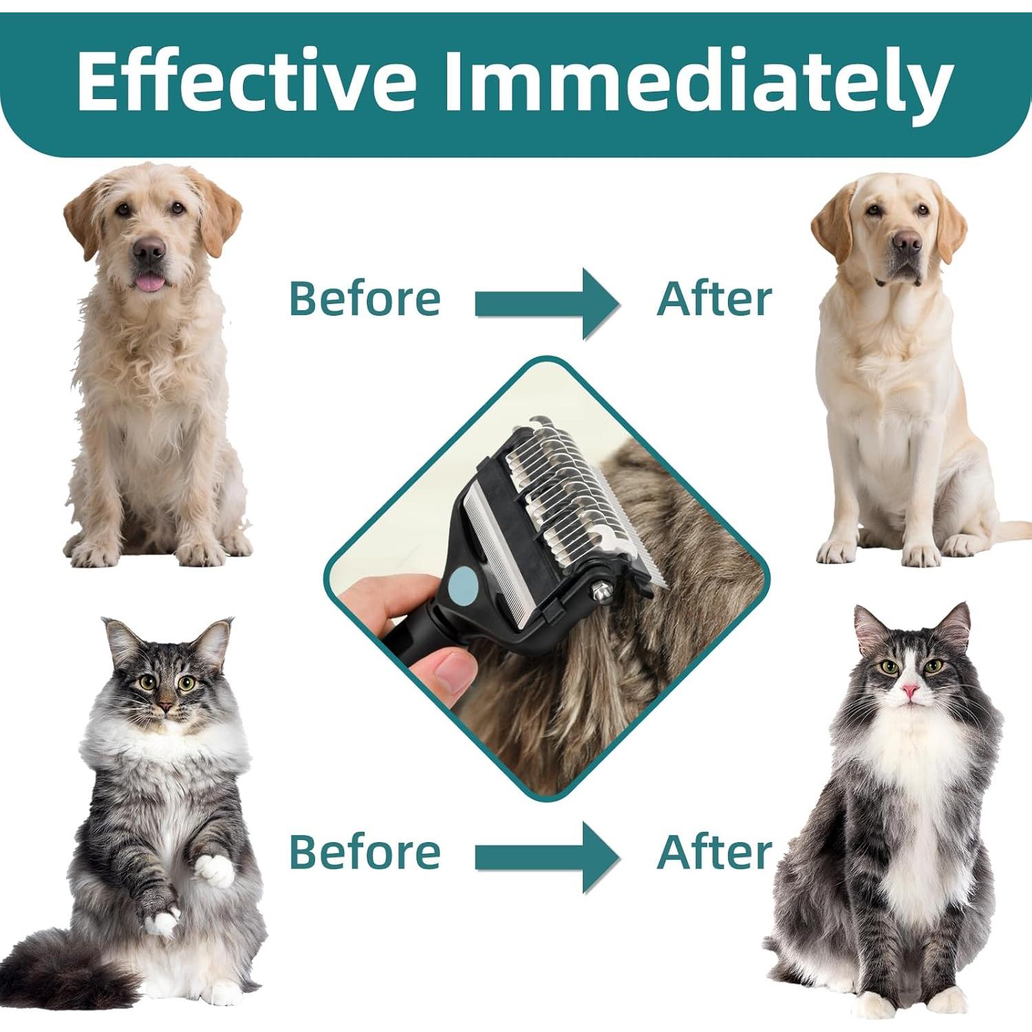 Herramienta de Aseo 3 en 1 PINKIELINK para Mascotas - Rasqueta, Peine y Cepillo