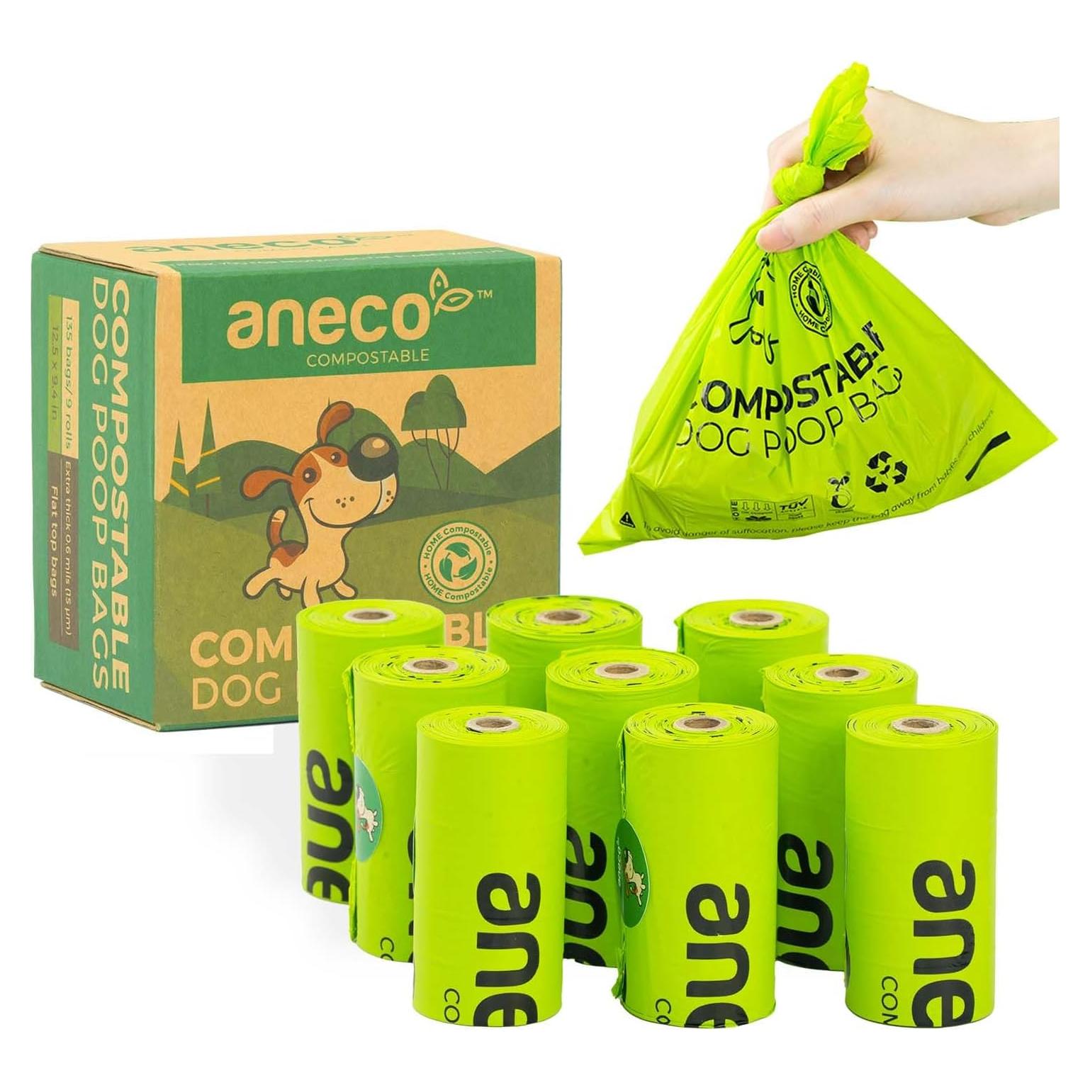 Bolsas Compostables ANECO para Excrementos de Perro - 135 Unidades