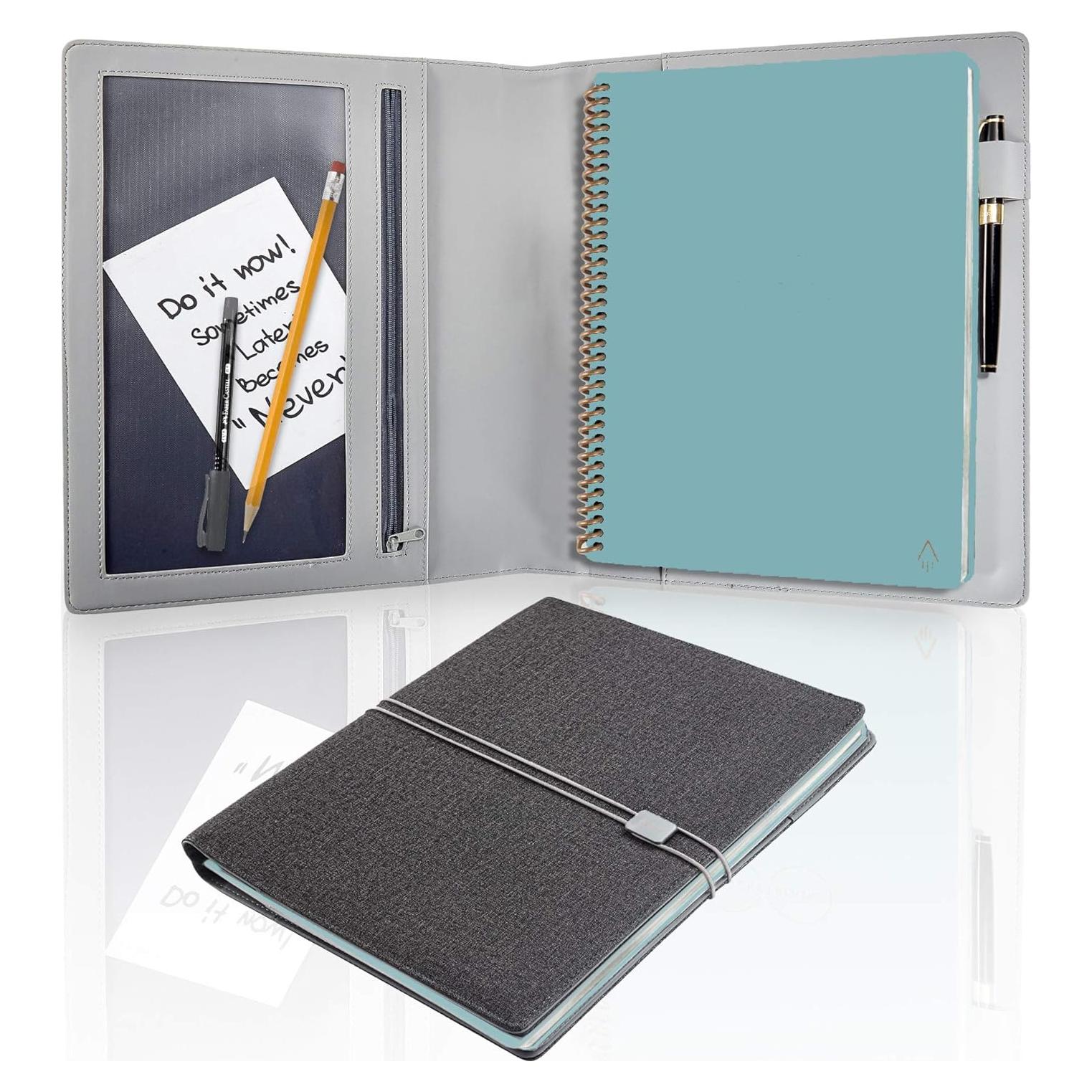 Cubierta de Cuaderno OOKU A4 de Cuero PU Negro para Rocketbook
