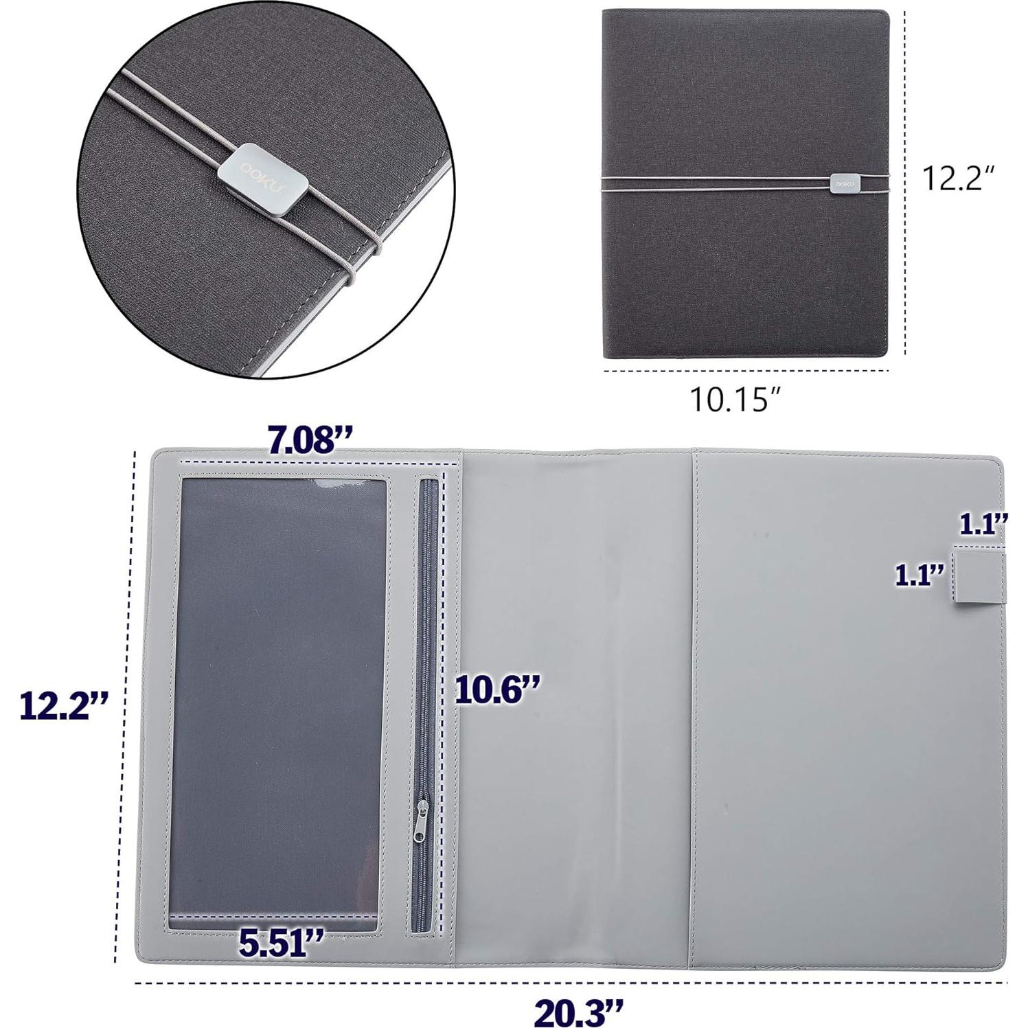 Cubierta de Cuaderno OOKU A4 de Cuero PU Negro para Rocketbook