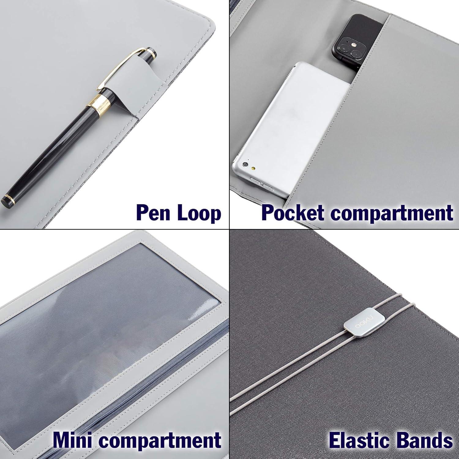 Cubierta de Cuaderno OOKU A4 de Cuero PU Negro para Rocketbook