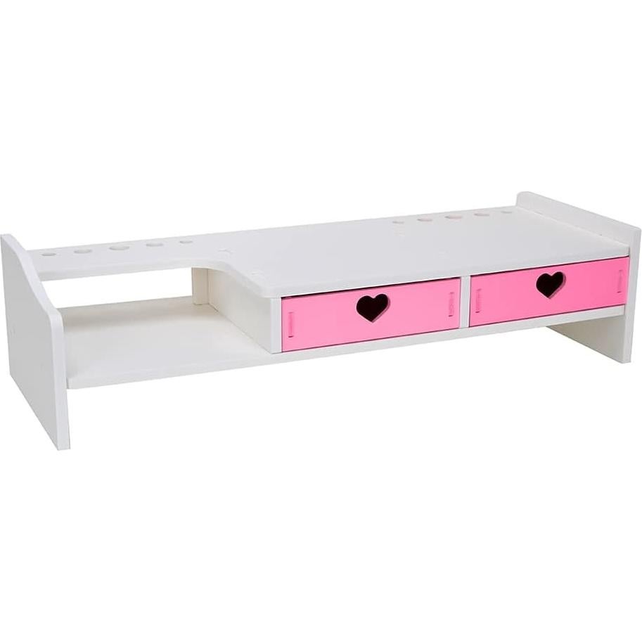 Organizador de Escritorio Kawaii Rosa con 2 Cajones y Soporte