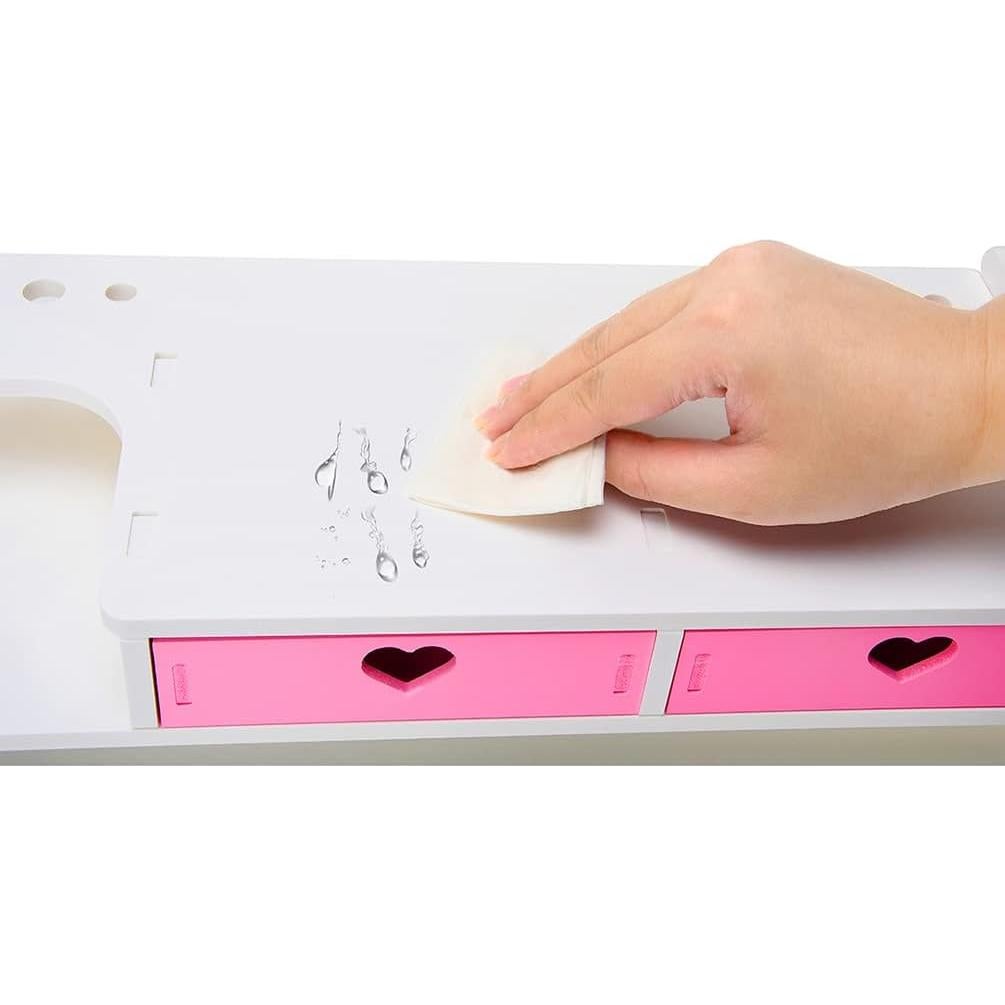 Organizador de Escritorio Kawaii Rosa con 2 Cajones y Soporte