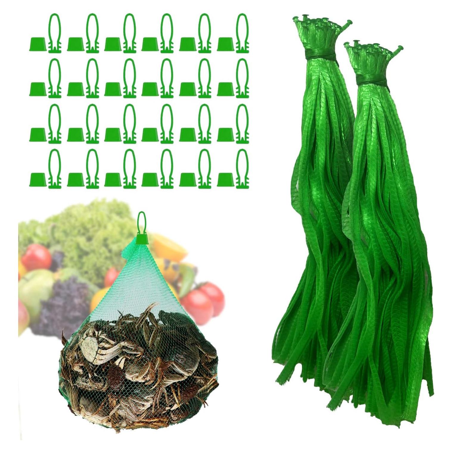 Limso 100 Bolsas de Malla Nylon para Hervir Mariscos 60cm Verde