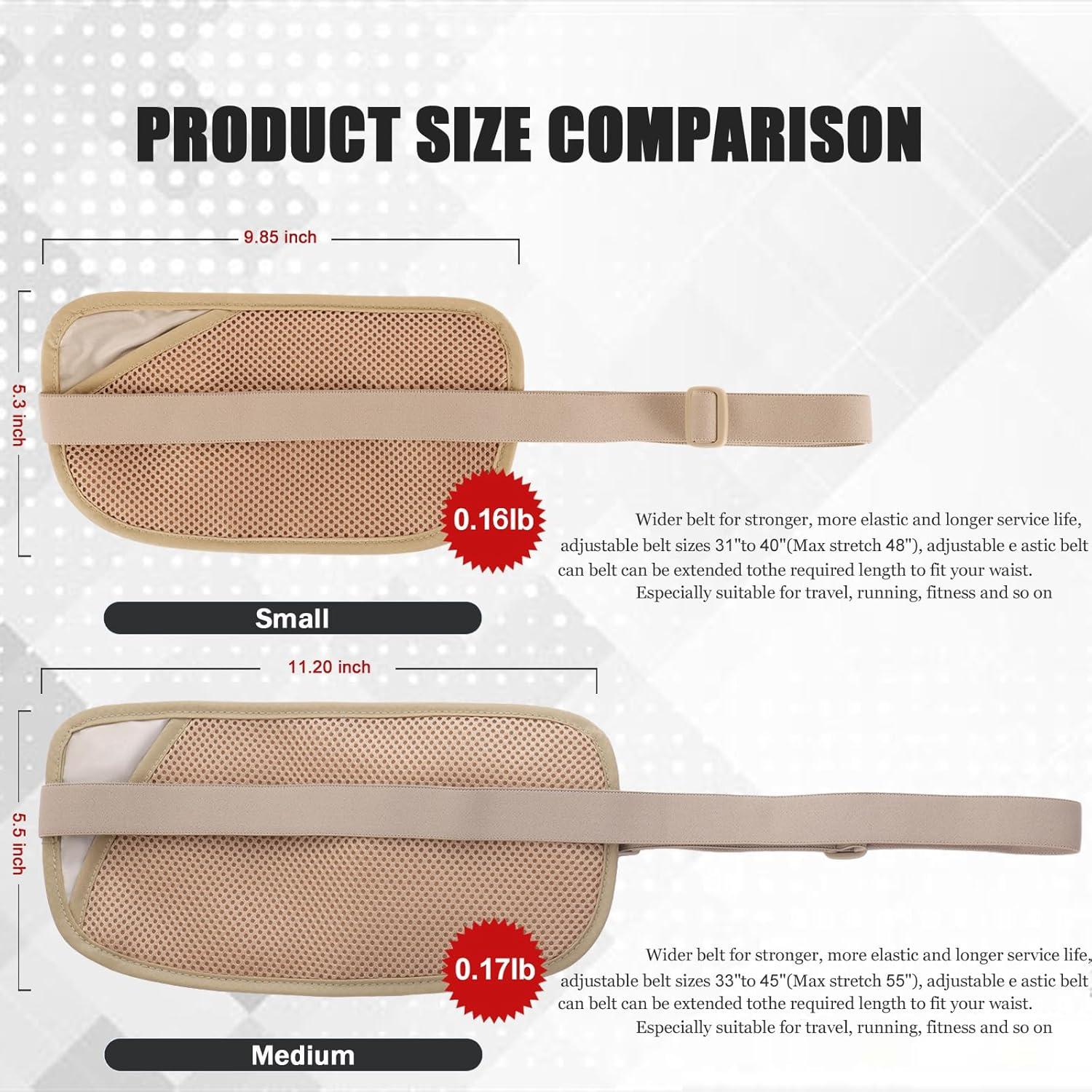 Cinturón de Dinero Unisex Paissit Beige con Bloqueo RFID