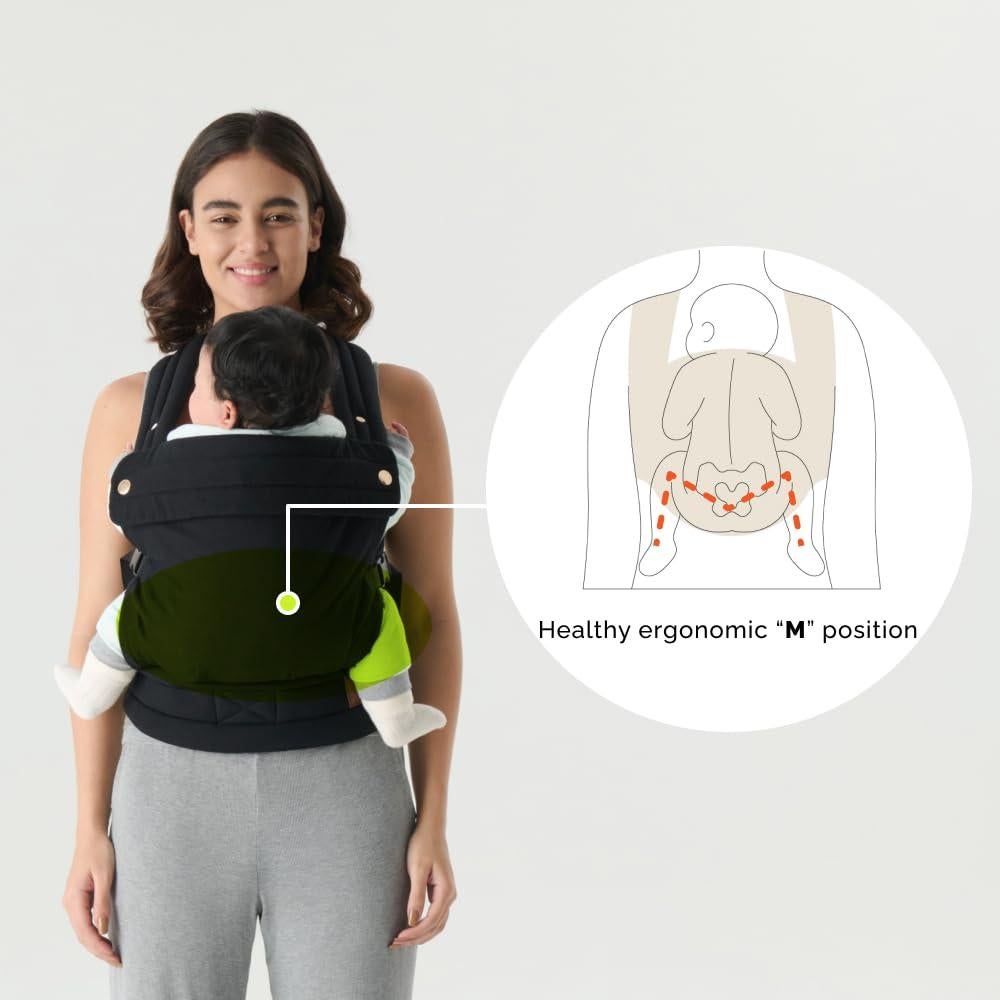 Portabebés Ergonómico 4 en 1 Negro - Algodón Ajustable