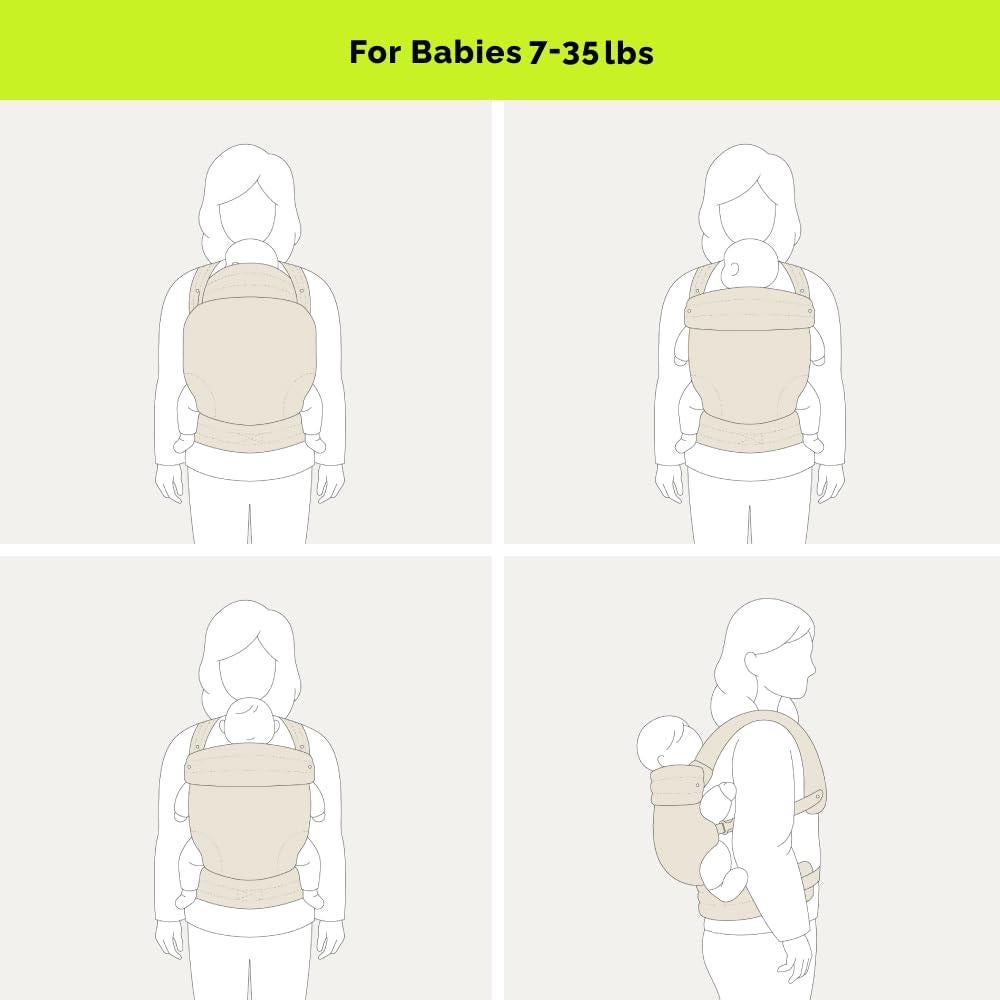 Portabebés Ergonómico 4 en 1 Negro - Algodón Ajustable