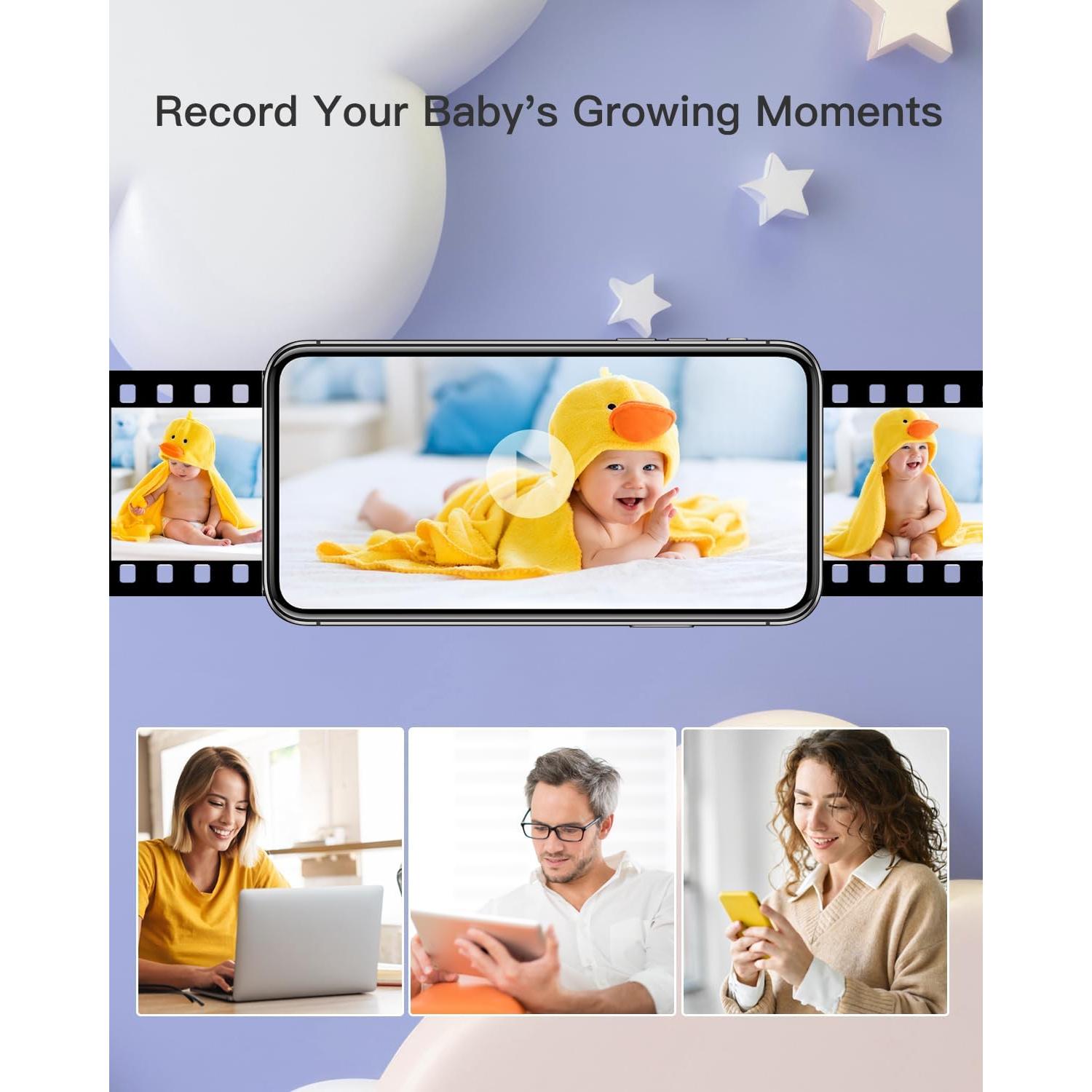 Monitor de Bebé Arenti D3 2K/3MP WiFi, Pantalla 5'' HD