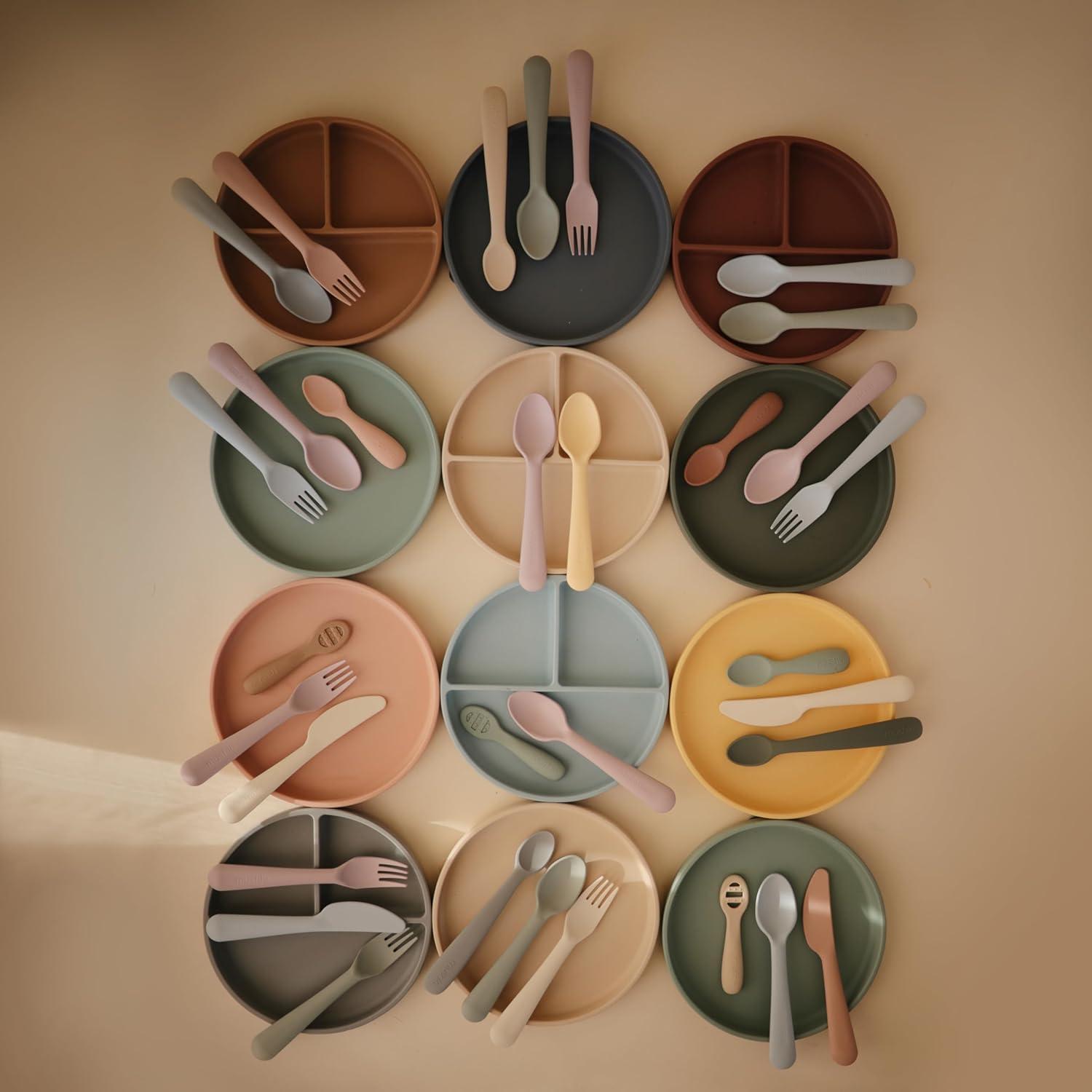 Plato de Succión de Silicona mushie Rosa 18.41 cm Antideslizante