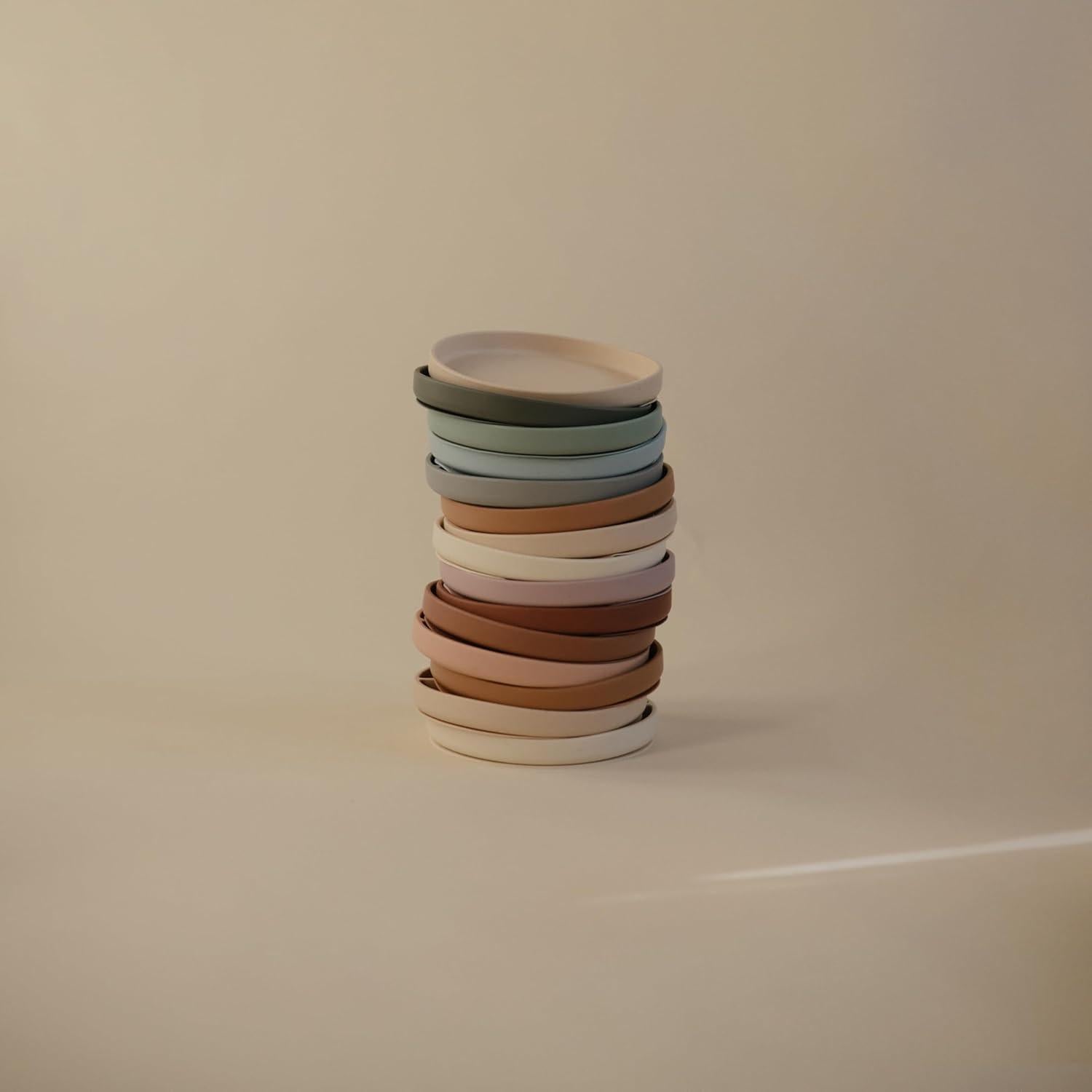 Plato de Succión de Silicona mushie Rosa 18.41 cm Antideslizante