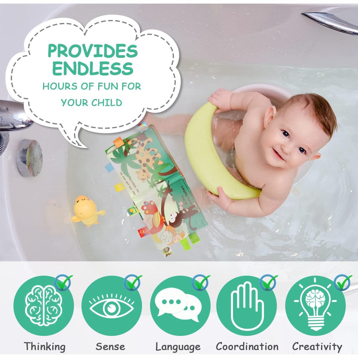 Libro Suave para Bebés Vicloon Mono Colorido 0-3 Años