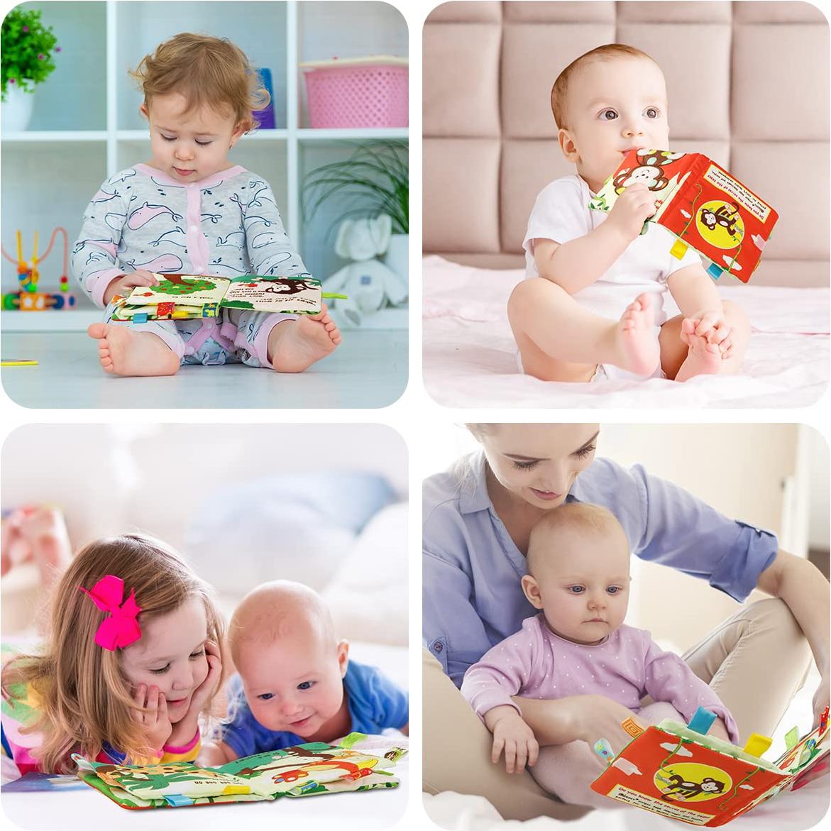 Libro Suave para Bebés Vicloon Mono Colorido 0-3 Años