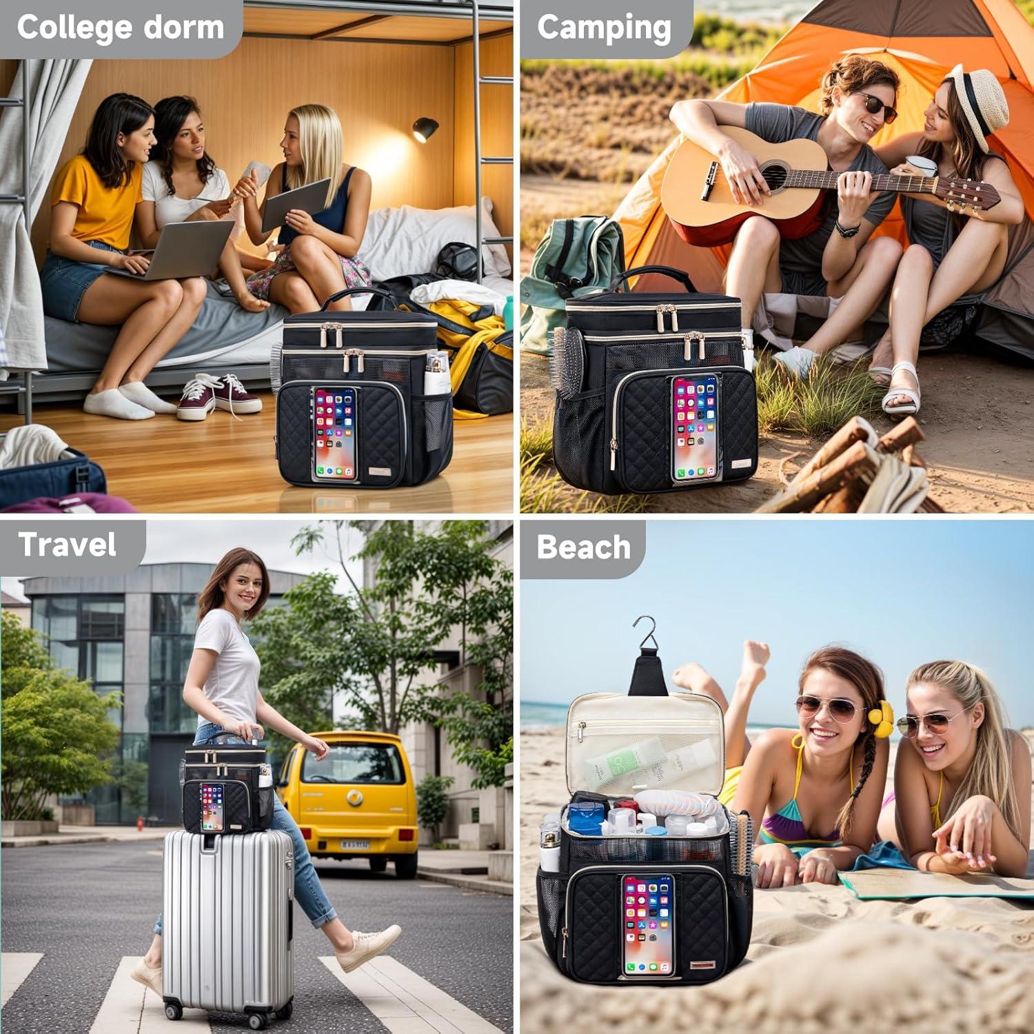 Bolsa de Aseo Grande Unisex Resistente al Agua 26.7x19.6x28.4cm