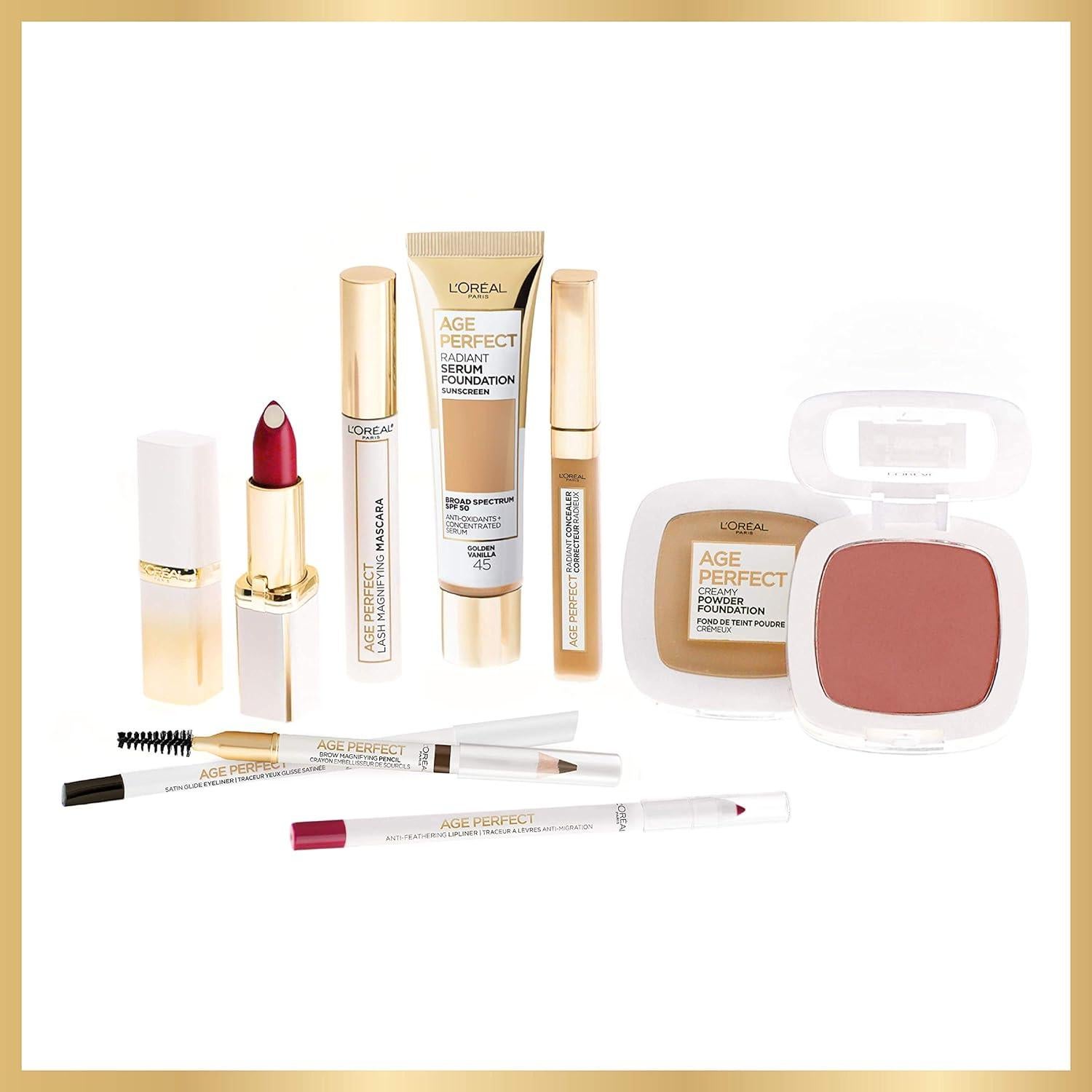 Base en Polvo Cremosa L'Oreal Paris Age Perfect 320 Beige Cálido 8.8g