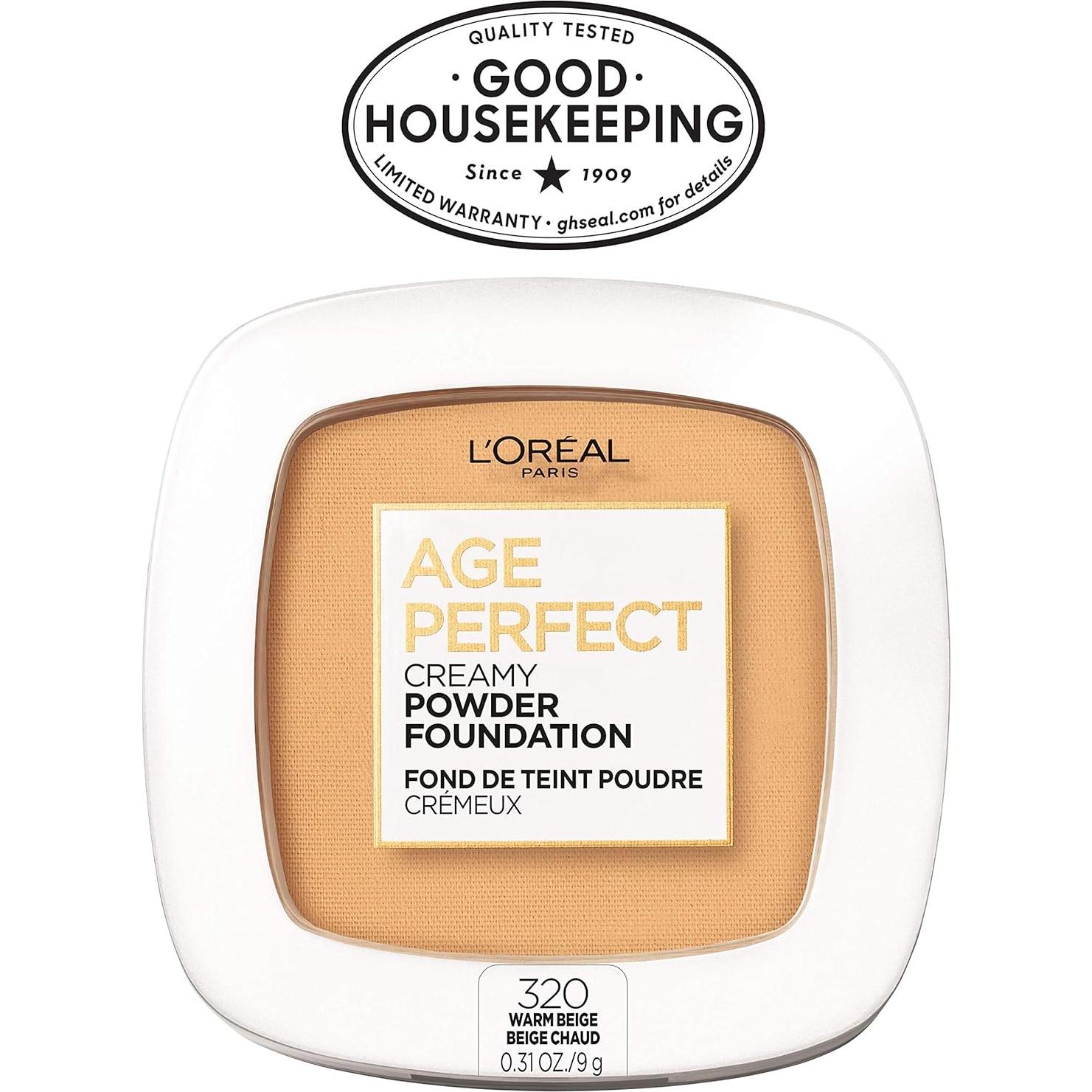 Base en Polvo Cremosa L'Oreal Paris Age Perfect 320 Beige Cálido 8.8g