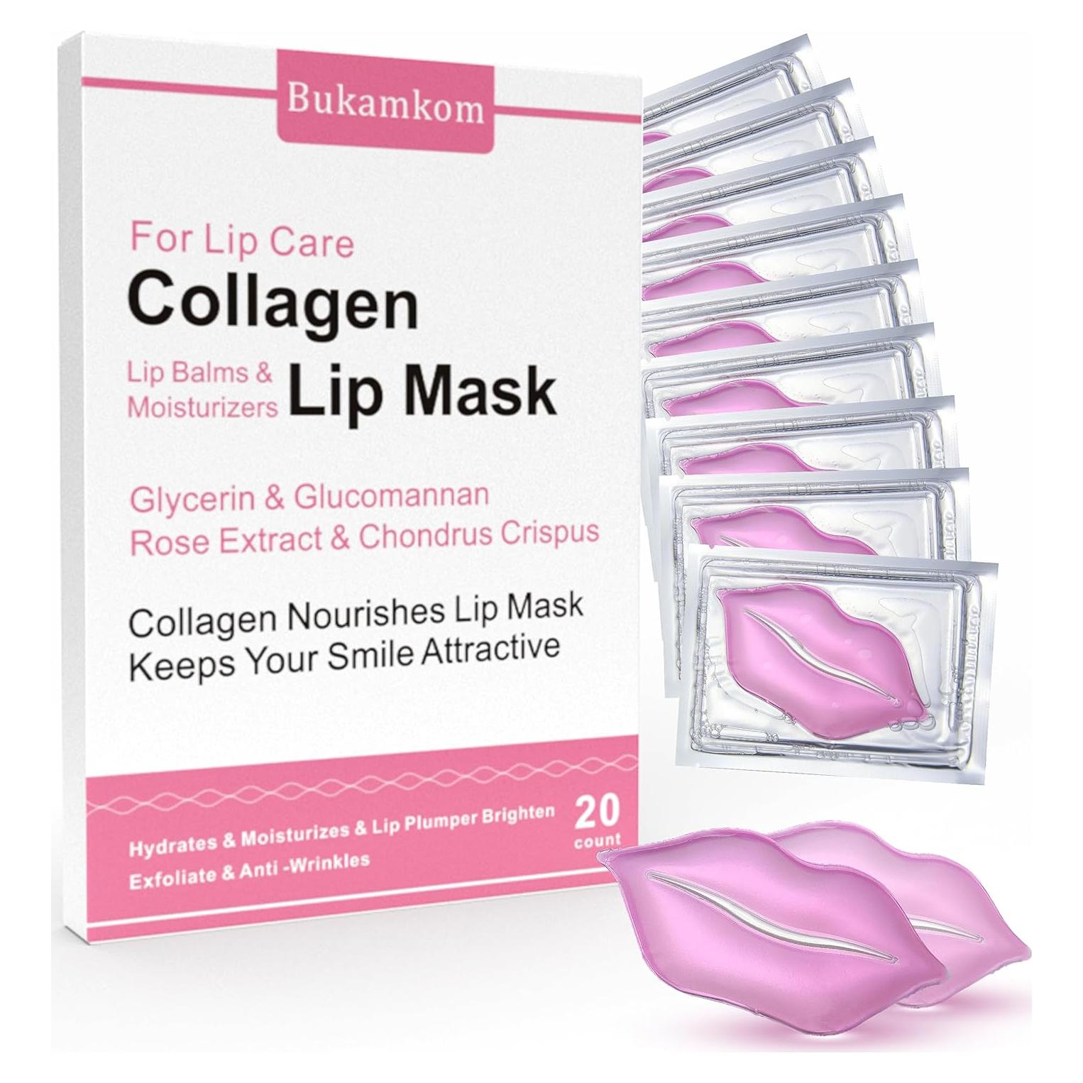 Mascarillas de Colágeno para Labios Bukamkom - 20 Piezas