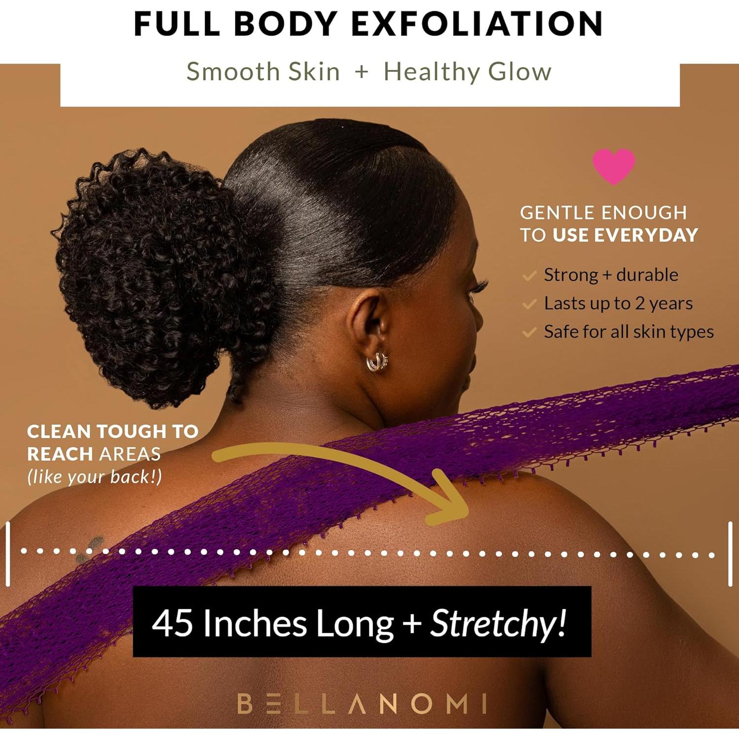 Esponja Exfoliante Africana Bellanomi 114 cm - Limpiador de Espalda