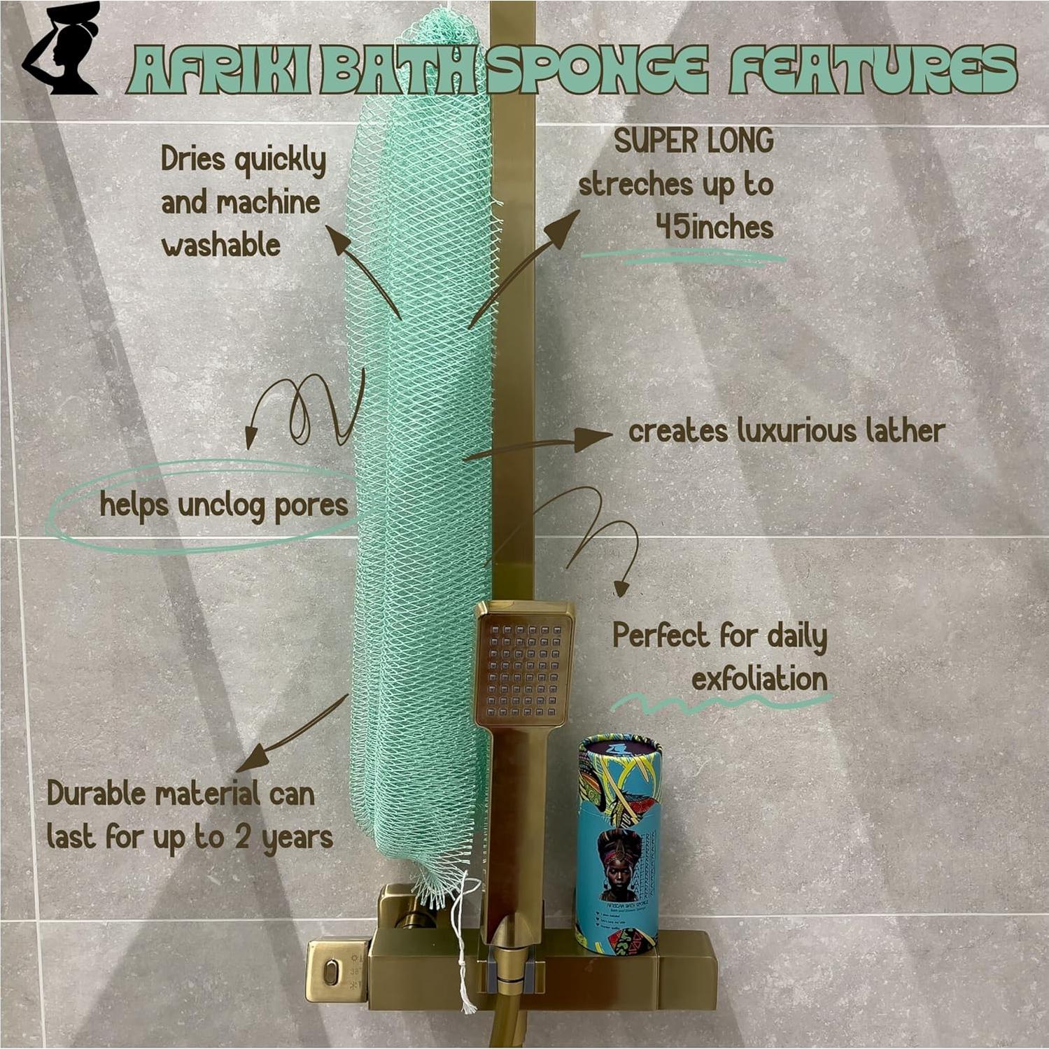 Esponja Exfoliante Africana AFRIKI 101.6 cm para Ducha