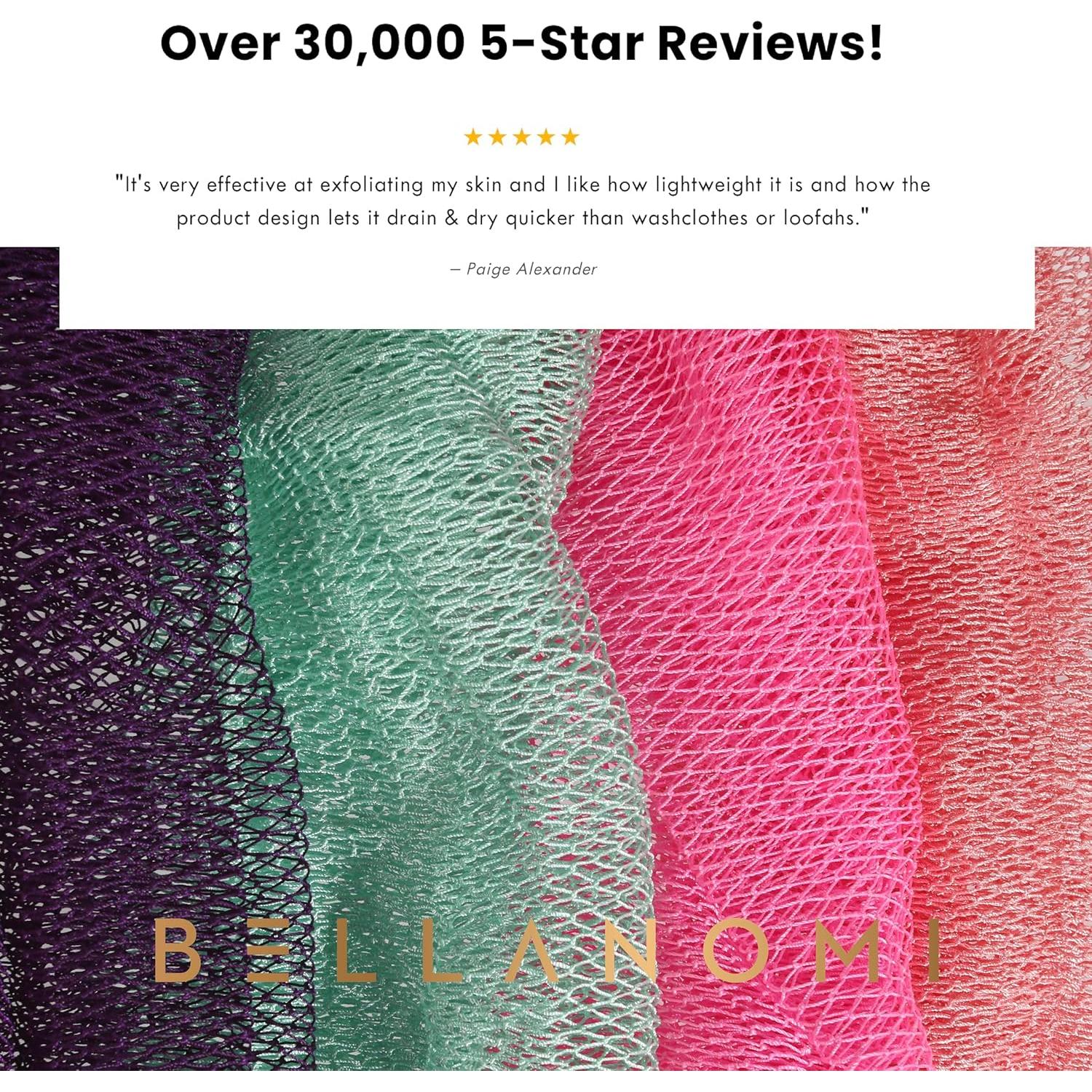 Esponja de Red Exfoliante Bellanomi - 4 Piezas, 114 cm