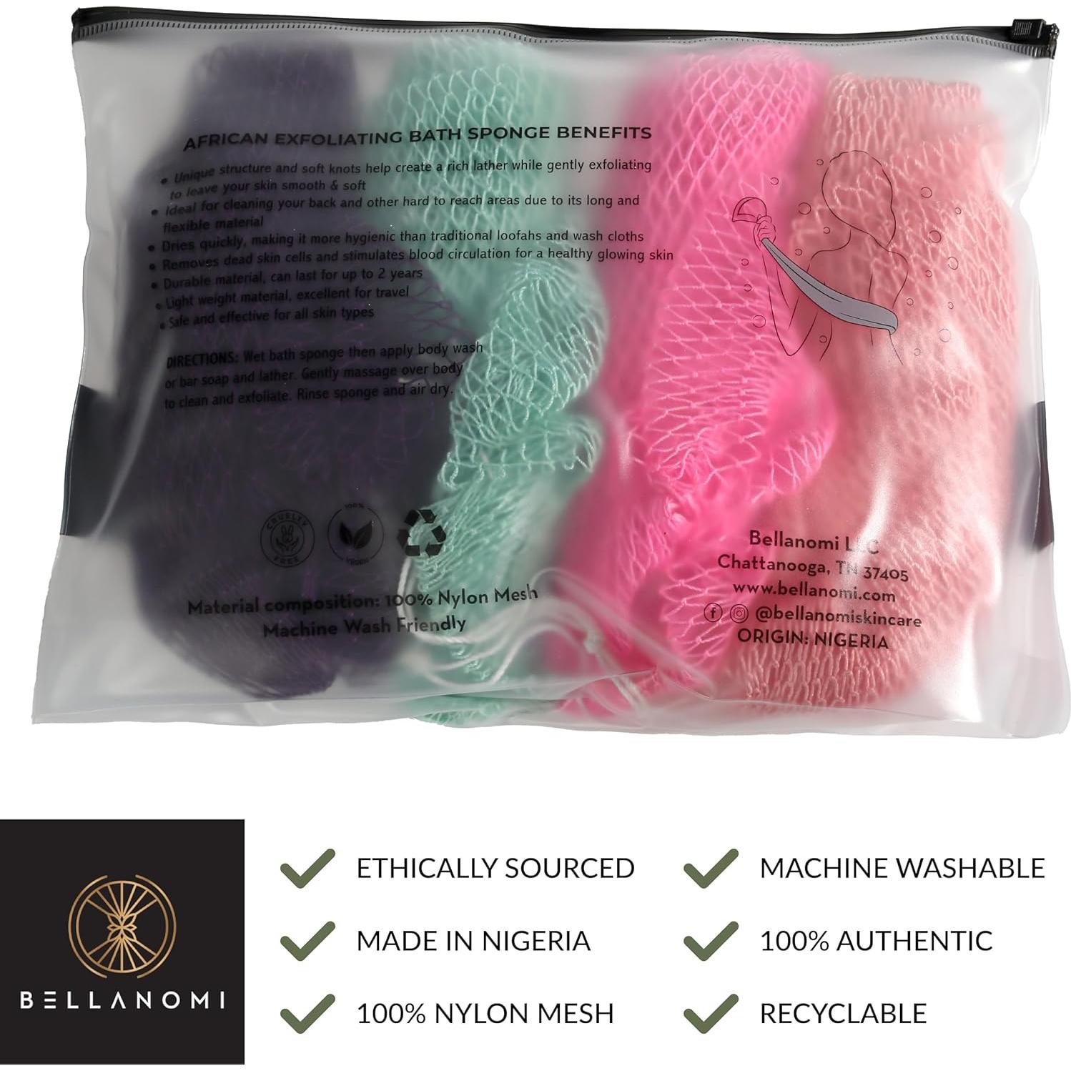 Esponja de Red Exfoliante Bellanomi - 4 Piezas, 114 cm