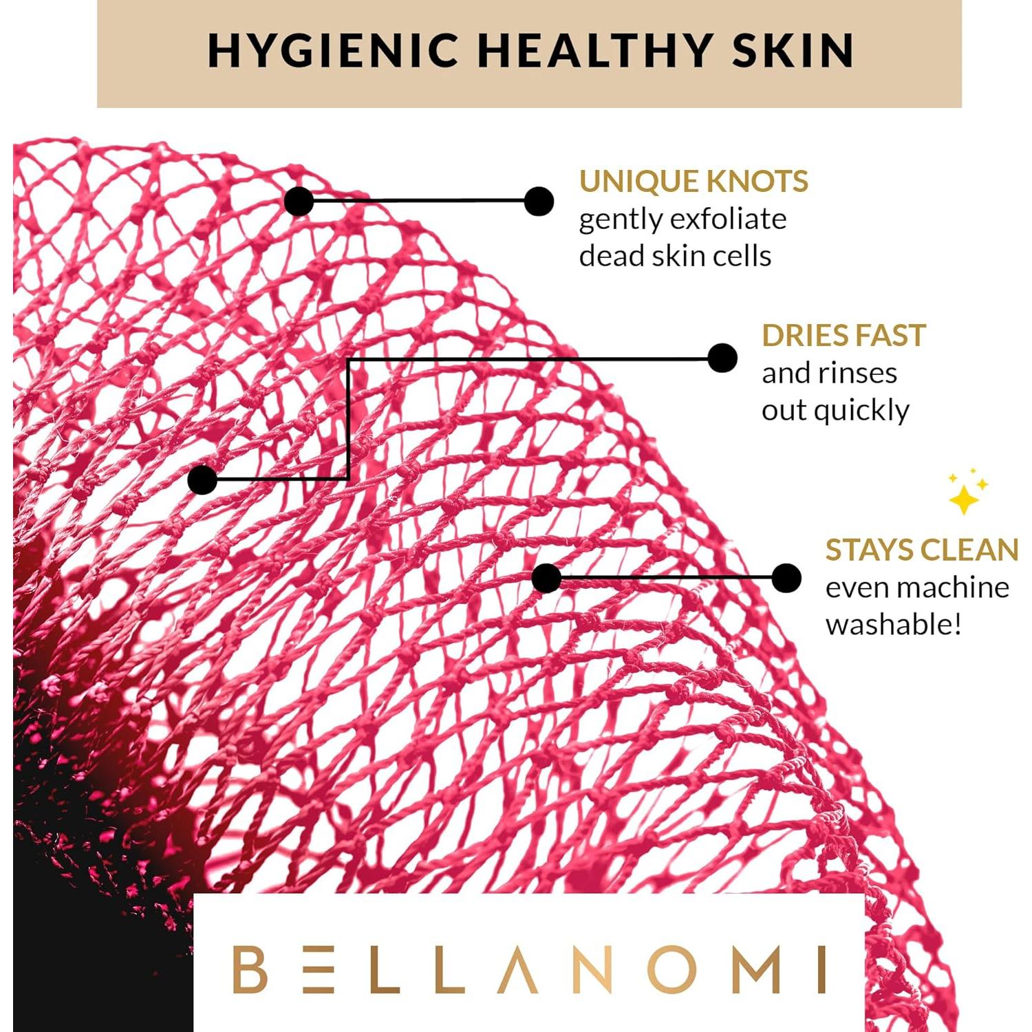 Esponja de Red Exfoliante Bellanomi - 4 Piezas, 114 cm