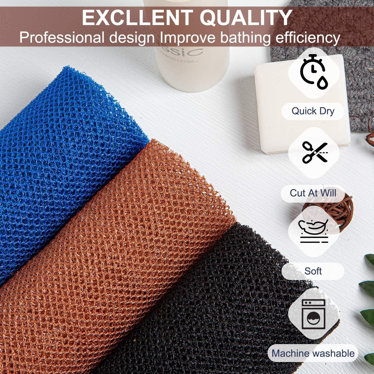 Esponja de Red Africana Tuzier 3 Piezas Exfoliante 80x30 cm