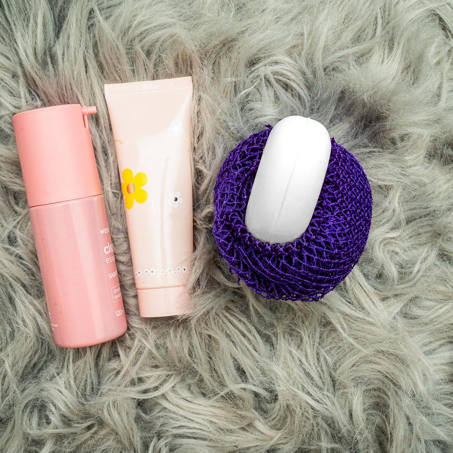 Esponja Exfoliante Africana AFRIKI - 2 Cuentas, Amarillo/Púrpura