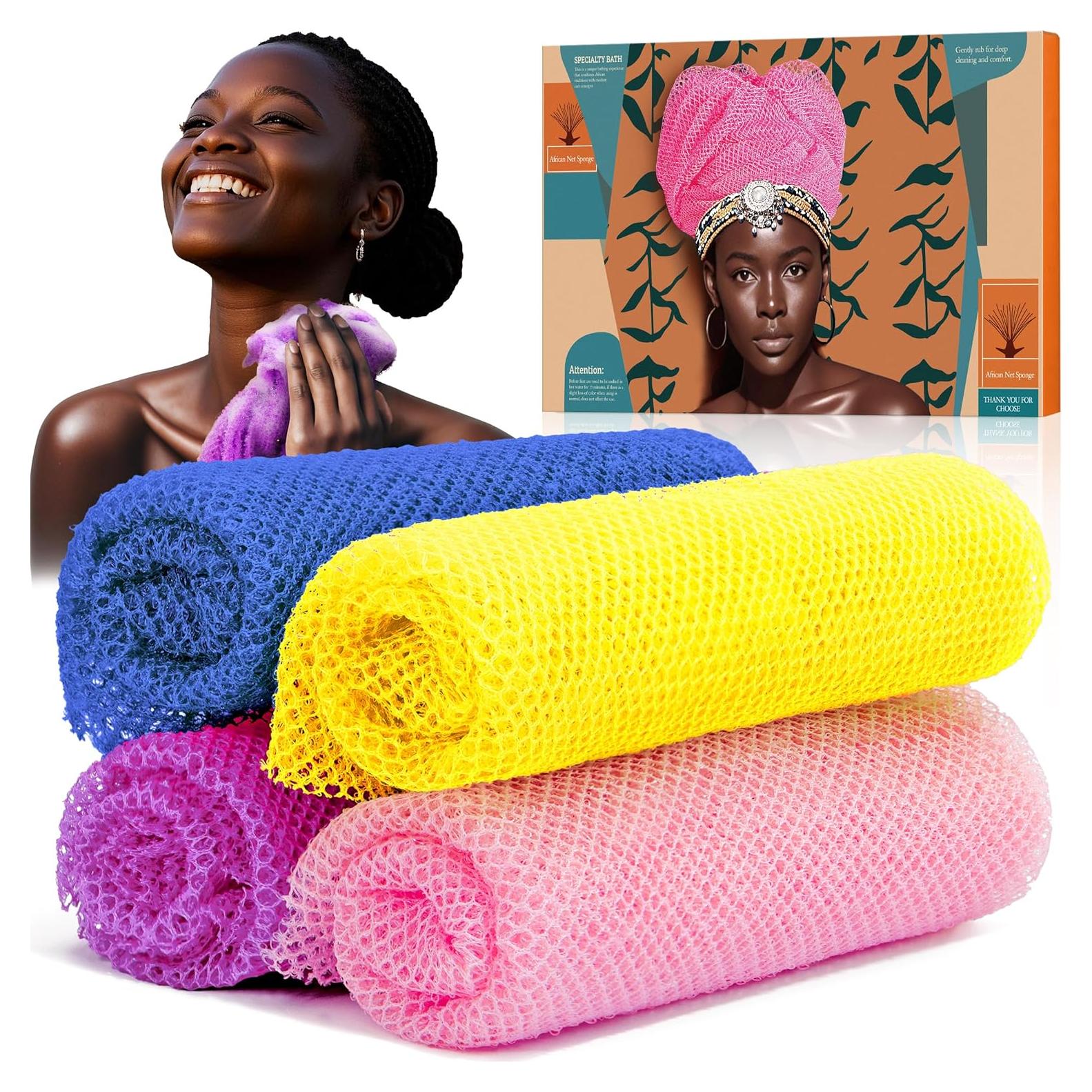 Esponja de Red Africana SpiralScgv - 4 Piezas Exfoliantes 30x80cm