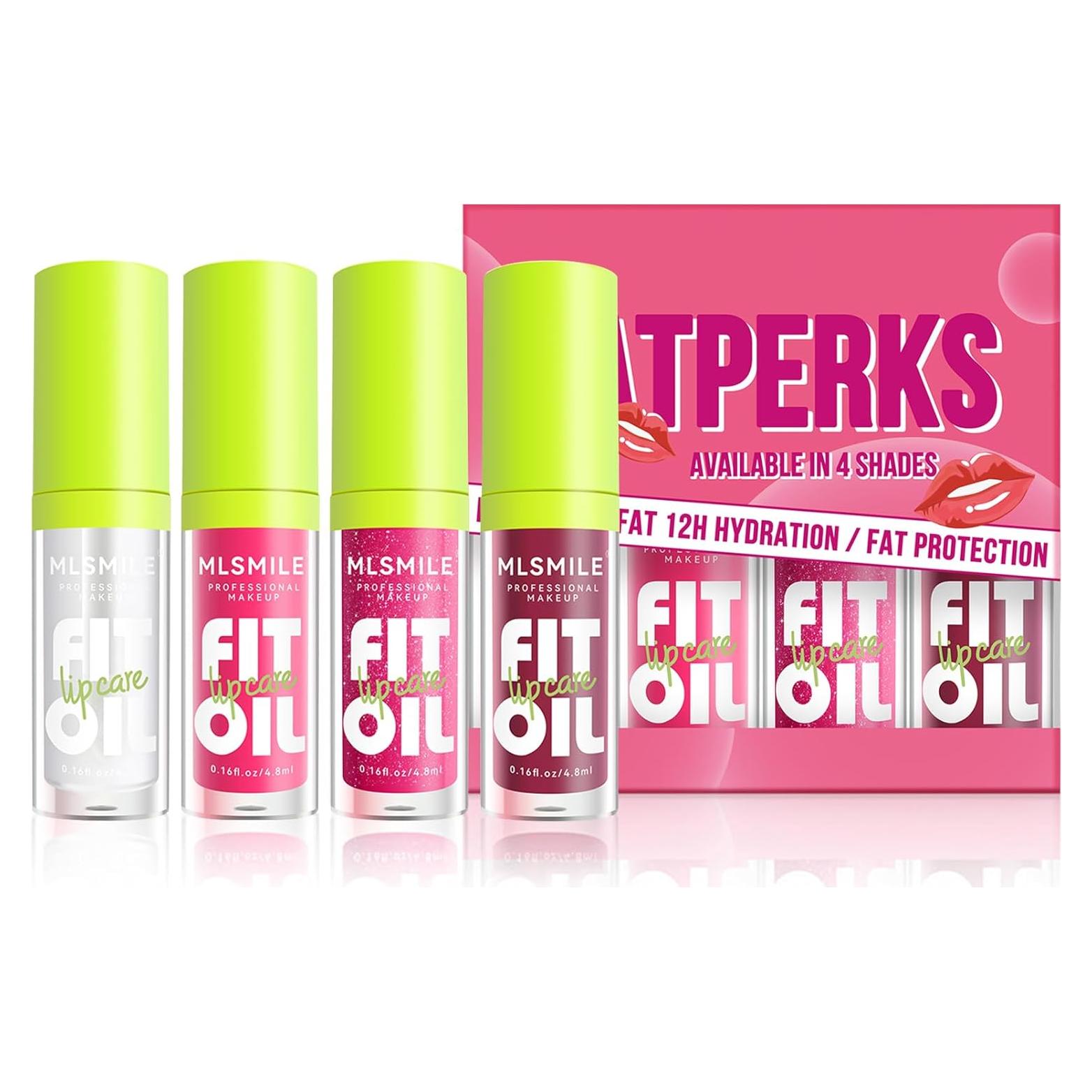 Aceite de Labios Hidratante MLS9 Set A - 4 Colores Brillantes