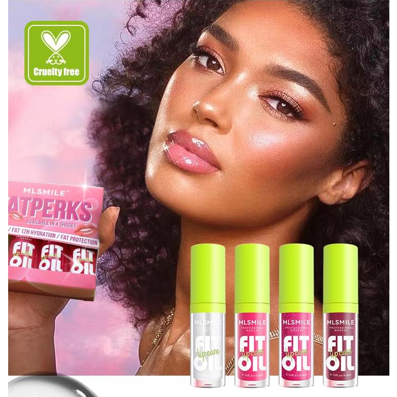 Aceite de Labios Hidratante MLS9 Set A - 4 Colores Brillantes