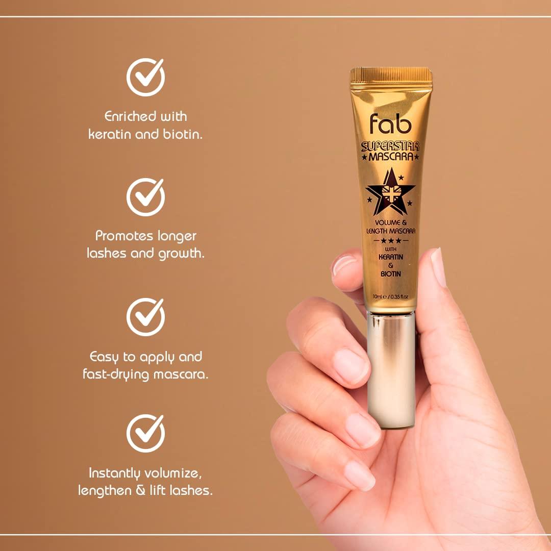 Máscara de Pestañas Fab Brows Superstar 10ml - Volumen y Longitud