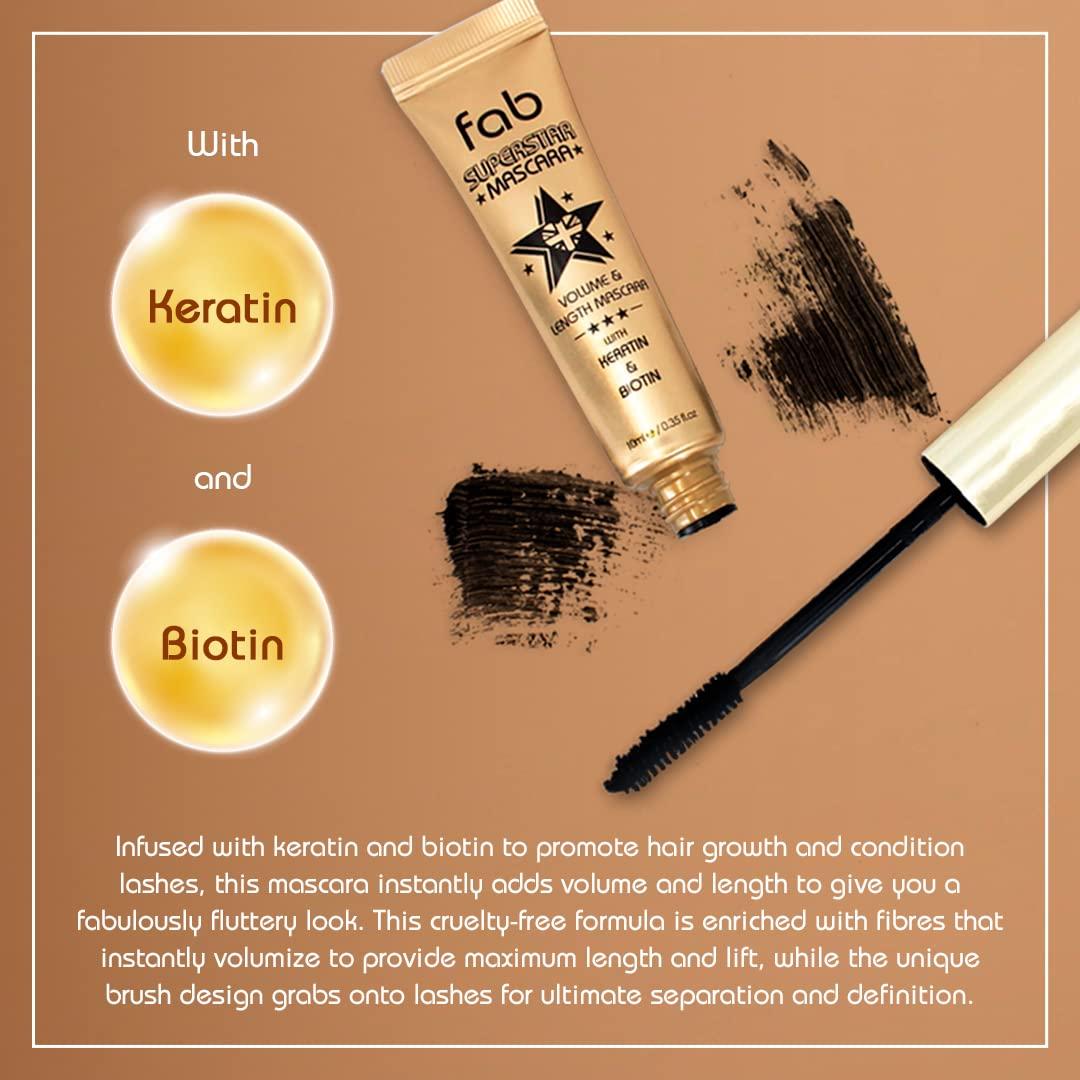 Máscara de Pestañas Fab Brows Superstar 10ml - Volumen y Longitud
