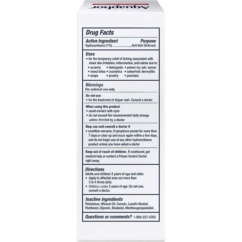 Ungüento Aquaphor 1% Hidrocortisona 56.7 g - Alivio Picazón