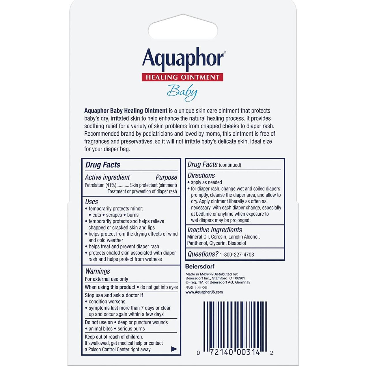 Ungüento Sanador Aquaphor para Bebés 2 Tubos de 10 g