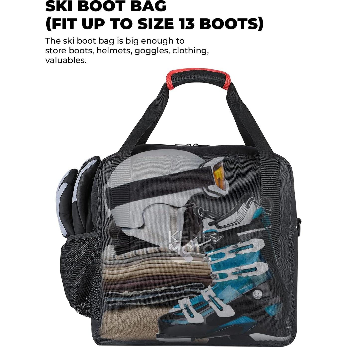 Bolsa de Esquí KEMIMOTO 25L y Botas Combo Acolchada