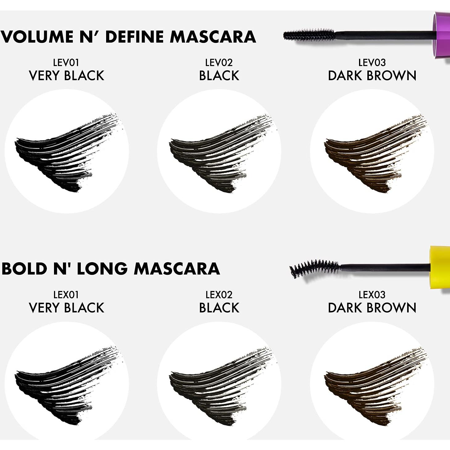 Máscara de Pestañas Volume N' Define Kiss New York - Resistente al Agua