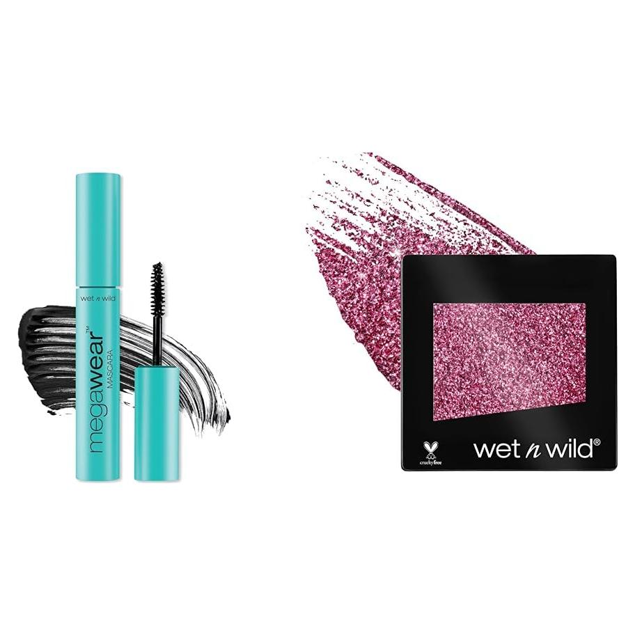Paquete de Maquillaje Wet n Wild: Máscara Voluminizadora y Sombra Brillante