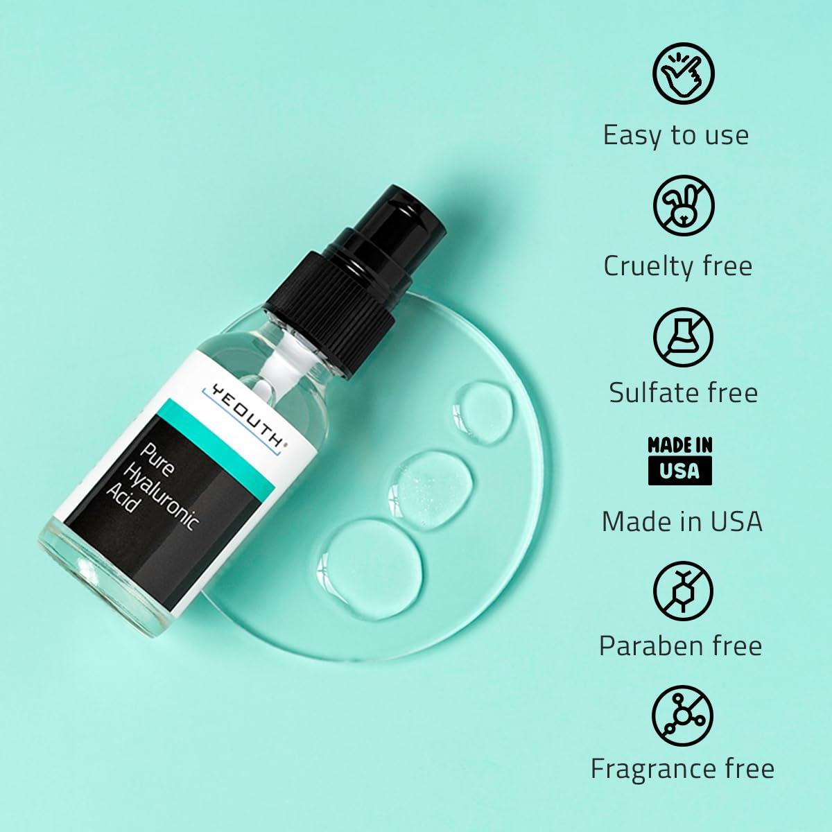 Suero Hidratante de Ácido Hialurónico YEOUTH 30ml Piel Seca