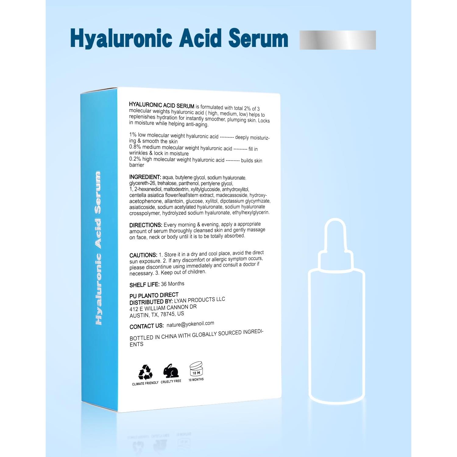 Suero Facial Ácido Hialurónico PU PLANTO B5 60ml Hidratante