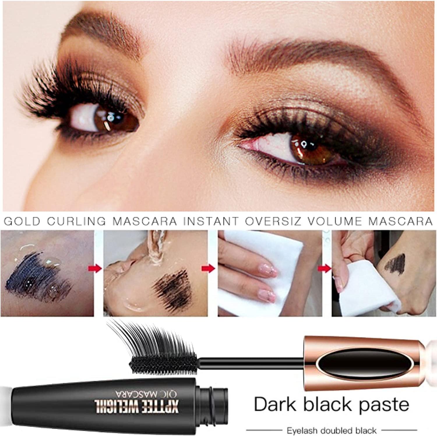 Máscara de Pestañas de Fibra de Seda 4D Alisesun - Paquete de 4