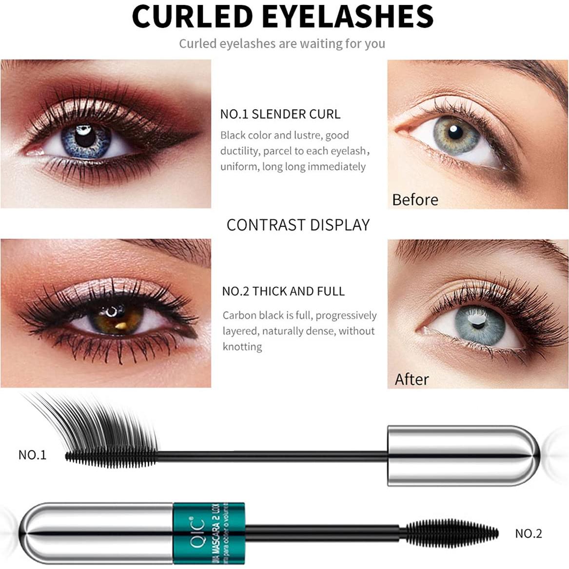 Kit de Maquillaje de Ojos Vibely 5 Piezas - Máscara, Delineador, Cejas