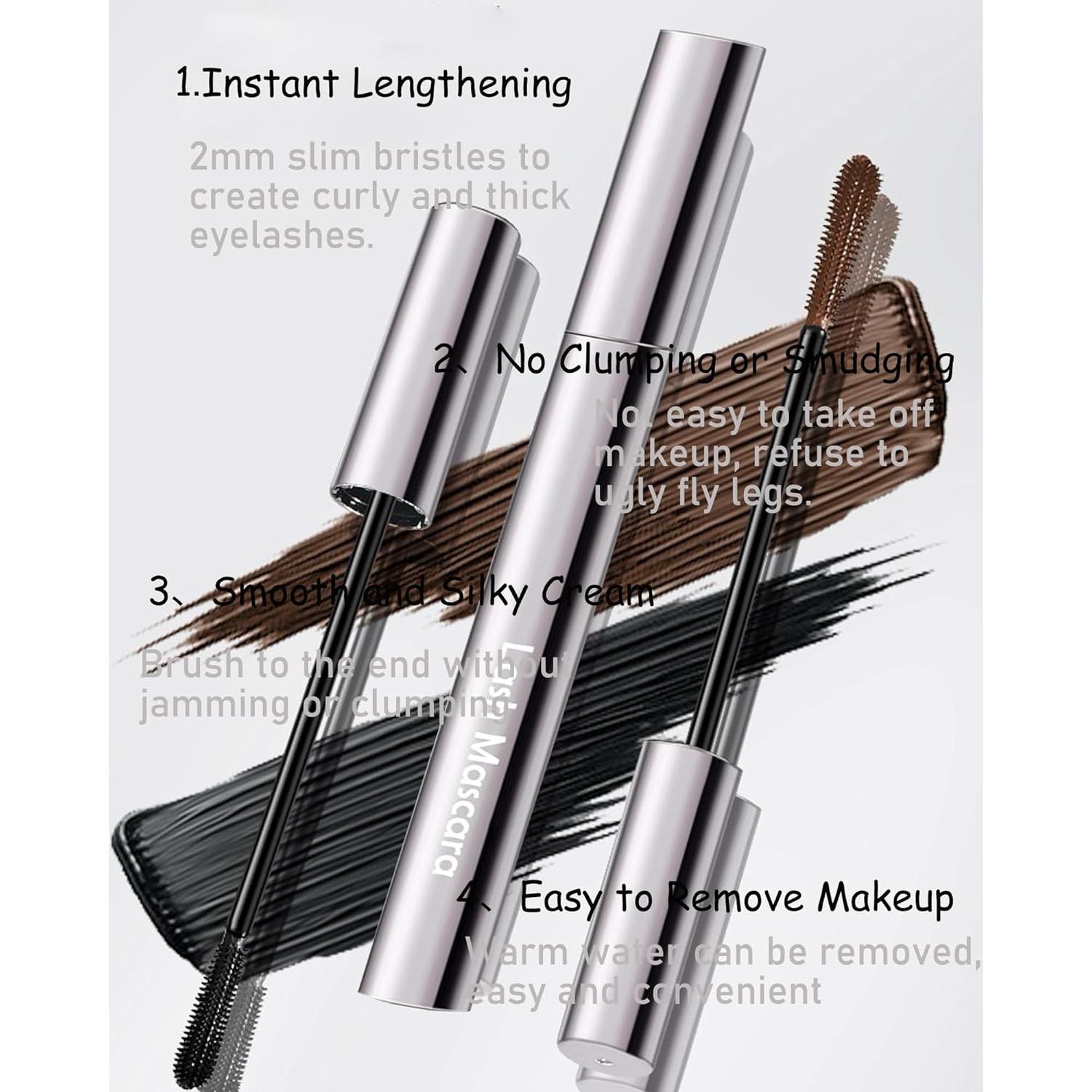 Black Mascara for Older Women 60 Plus, Waterproof Prime Volume and Length Mascara for Mature Women with Thinning Lashes,No Clumps,Long Lasting Hypoallergenic Mascaras For Sensitive Eyelash Makeup