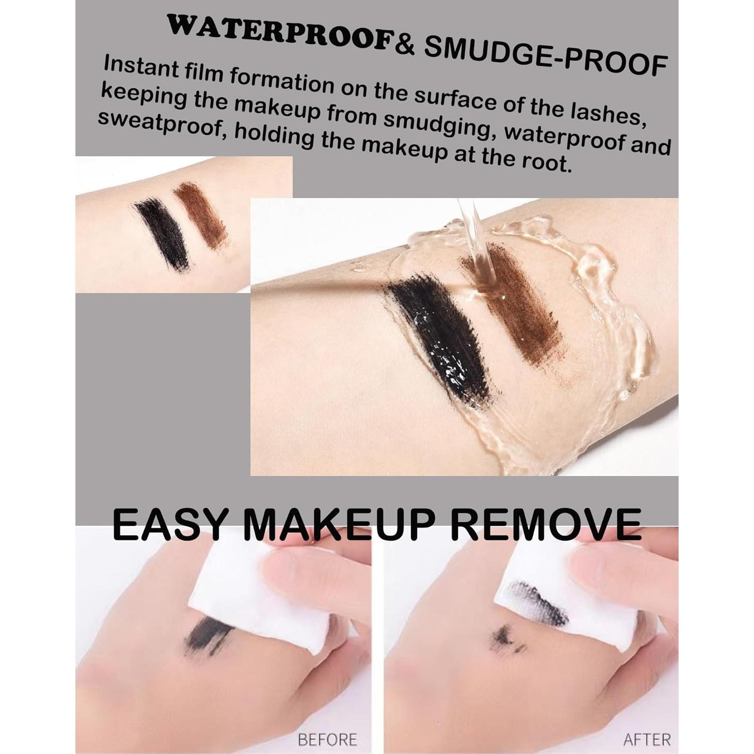 Black Mascara for Older Women 60 Plus, Waterproof Prime Volume and Length Mascara for Mature Women with Thinning Lashes,No Clumps,Long Lasting Hypoallergenic Mascaras For Sensitive Eyelash Makeup